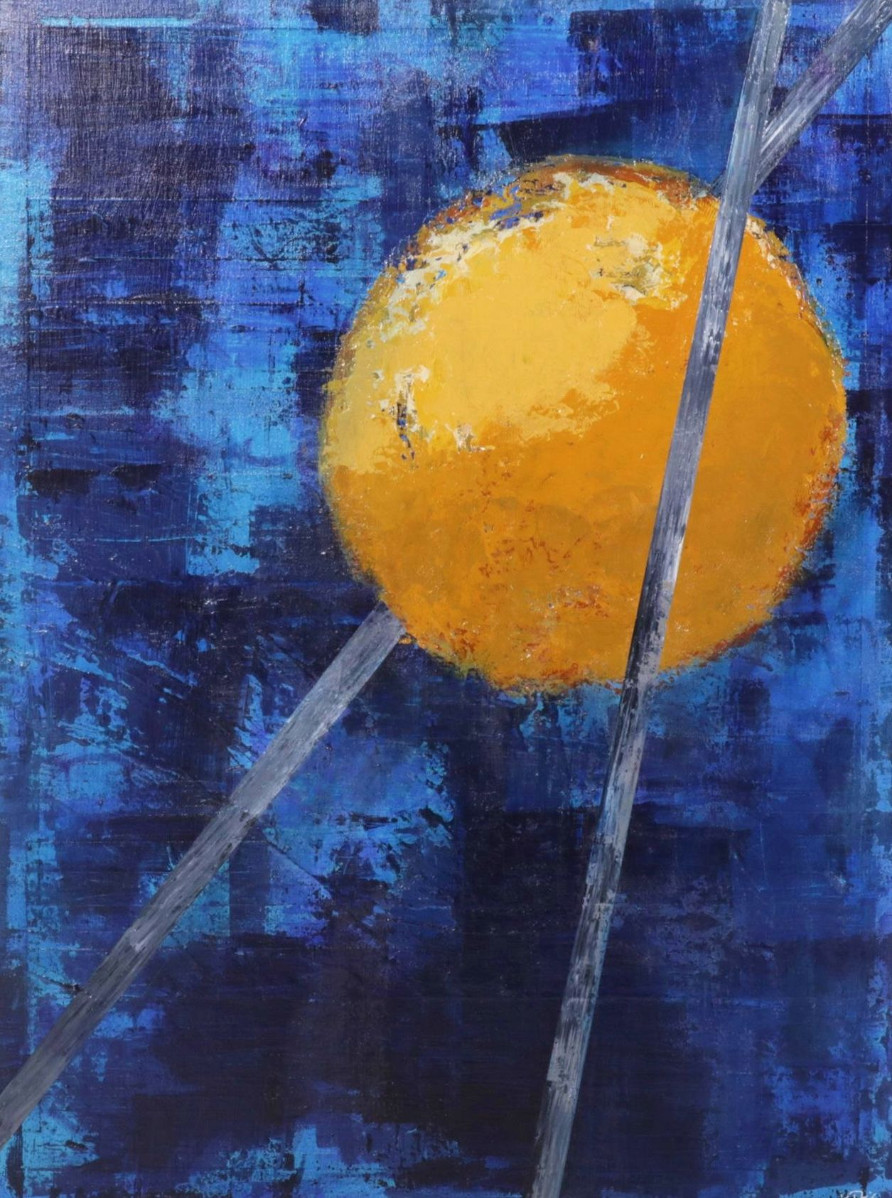 Joe Dixon Split-Complementary Abstract Expressionist Acrylic Painting, C. 2020