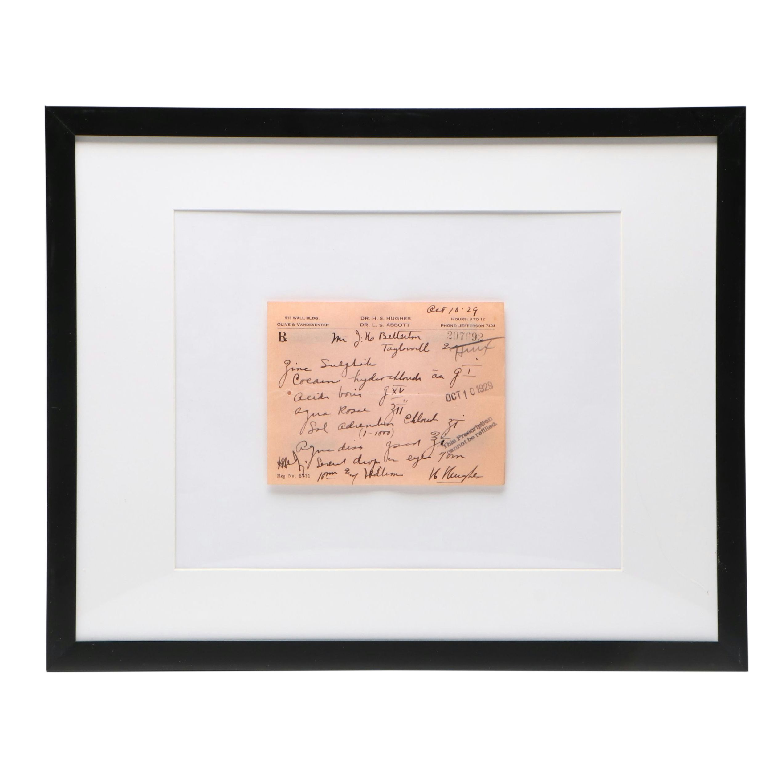 Prescription Form for Cocaine, 19292