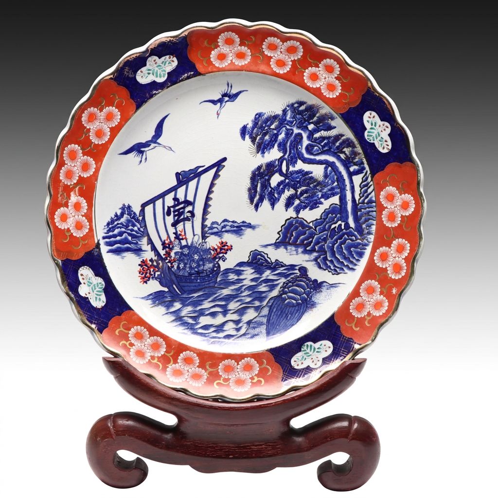 Japanese Imari Ware Hand-Painted Porcelain Plate