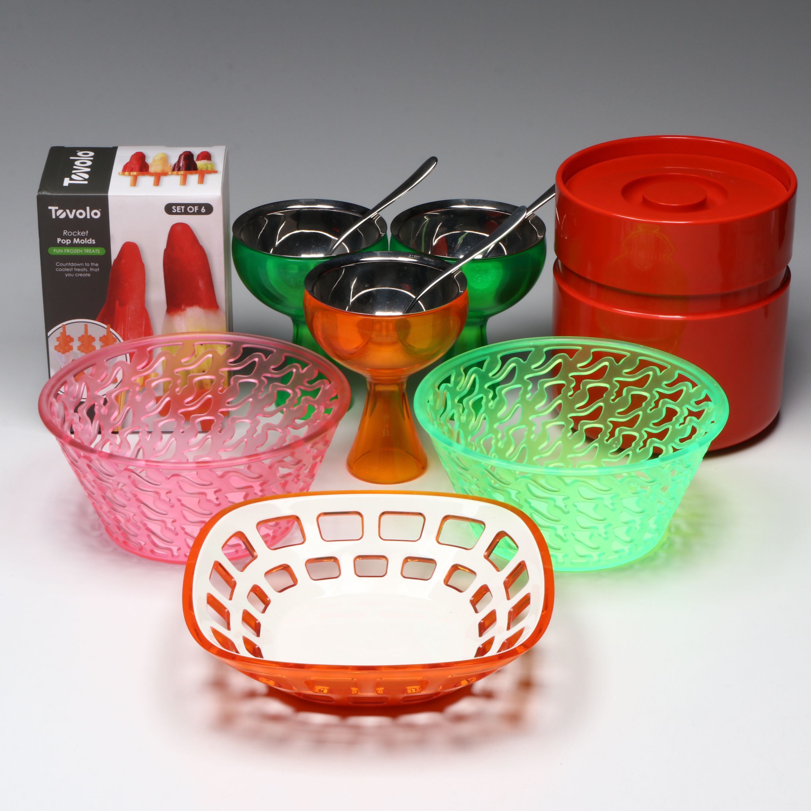 Alessi Italy Thermoplastic Resin Ice Cream Bowls with More Kitchen Accessories