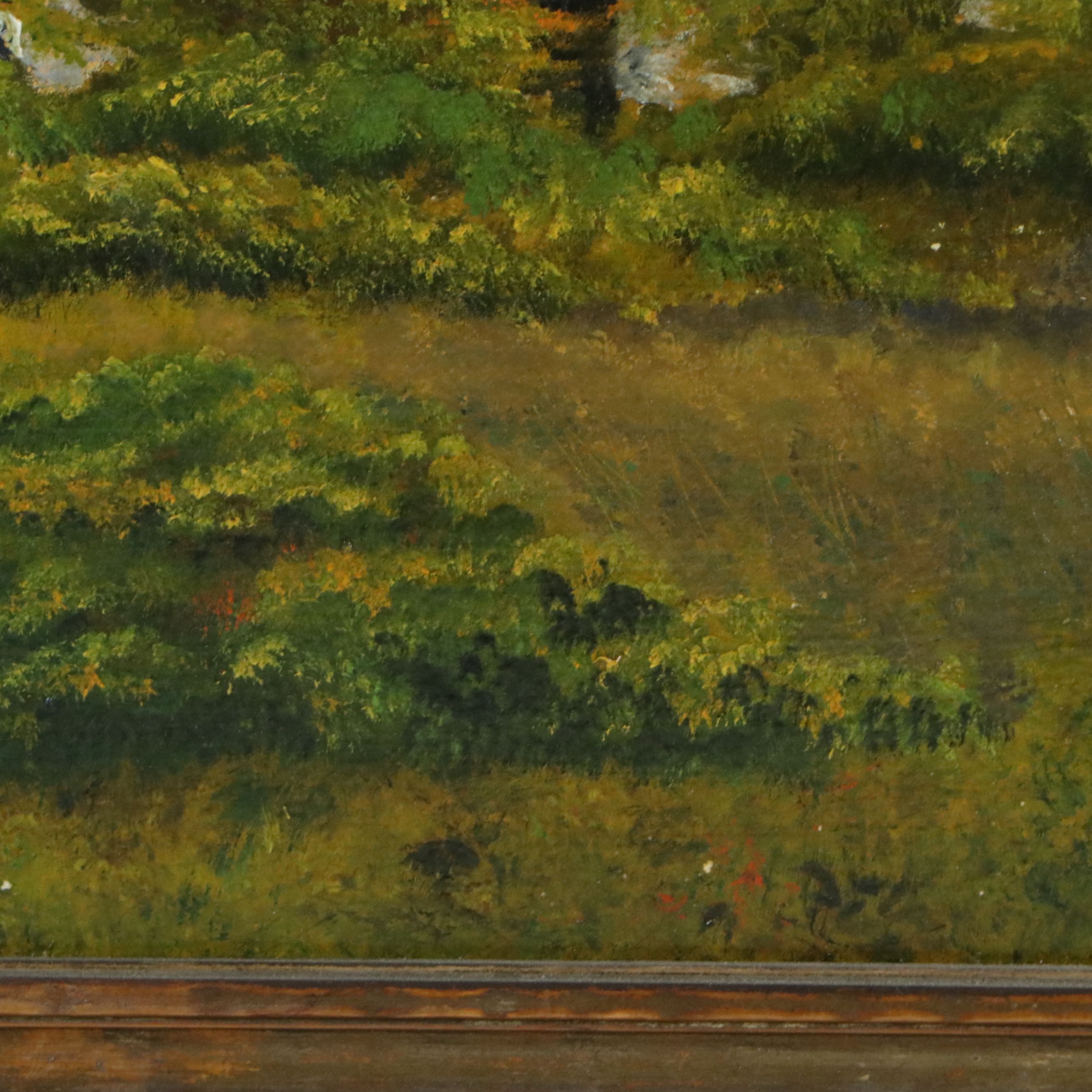 Swedish Landscape Oil Painting of Borgholm Castle Ruins