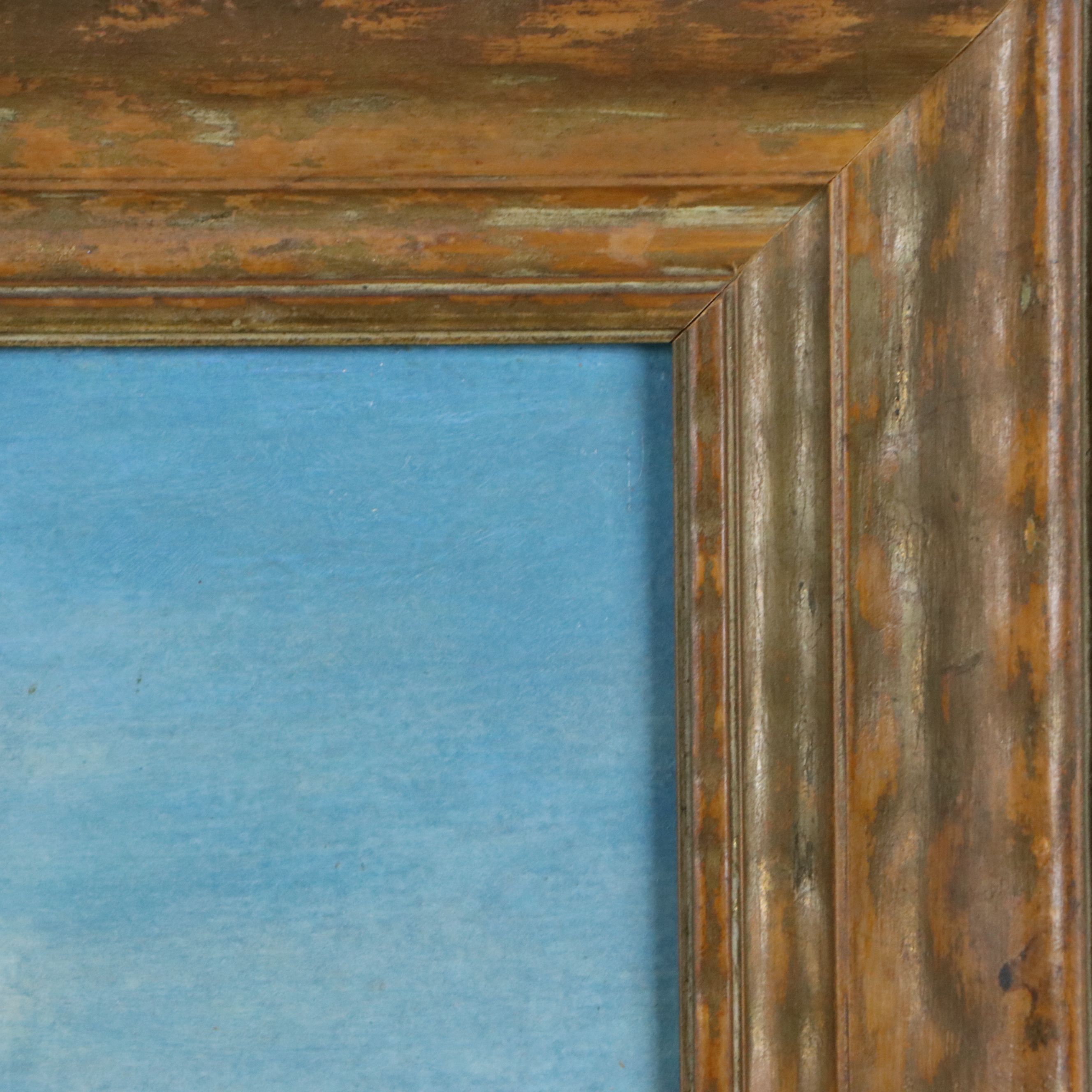 Swedish Landscape Oil Painting of Borgholm Castle Ruins