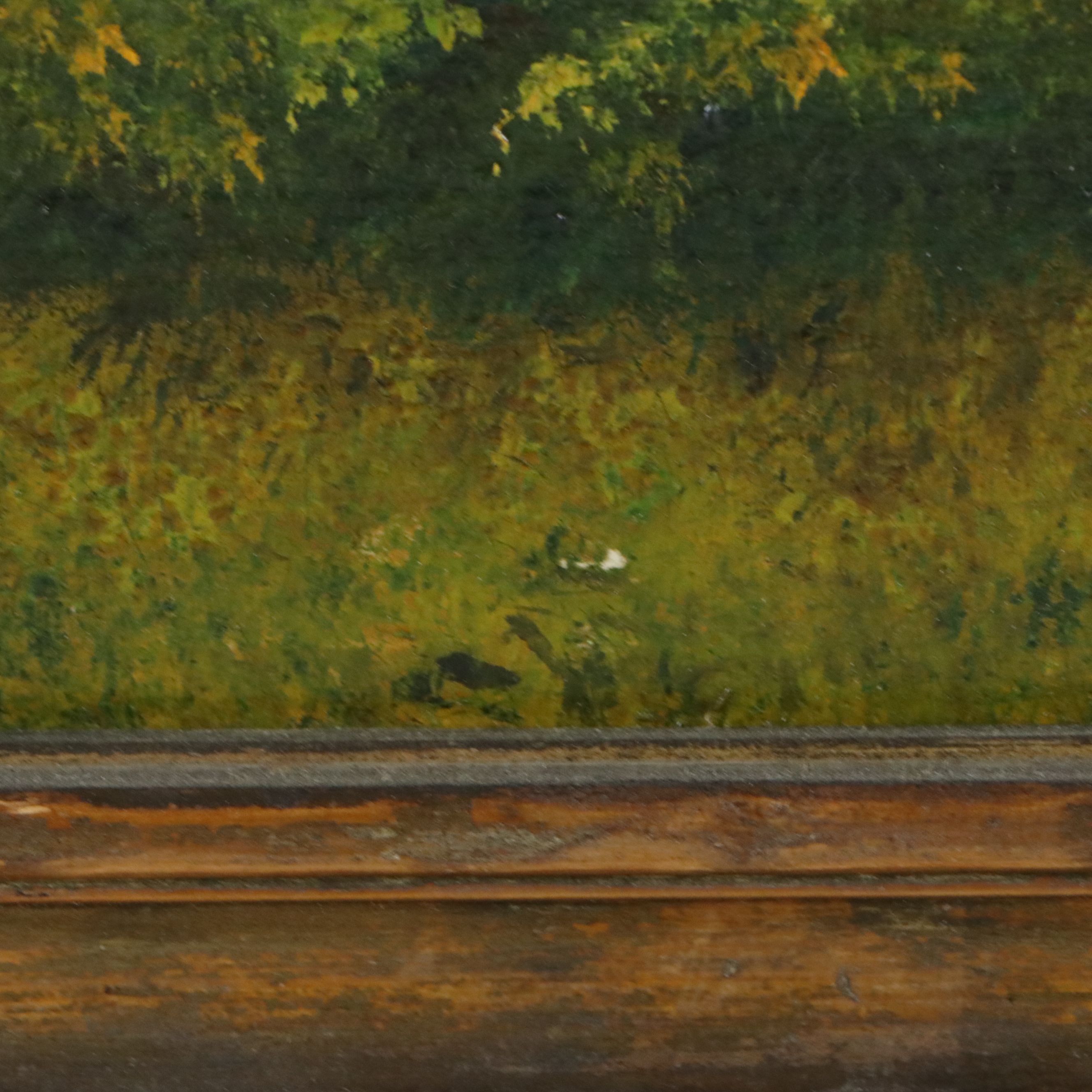 Swedish Landscape Oil Painting of Borgholm Castle Ruins