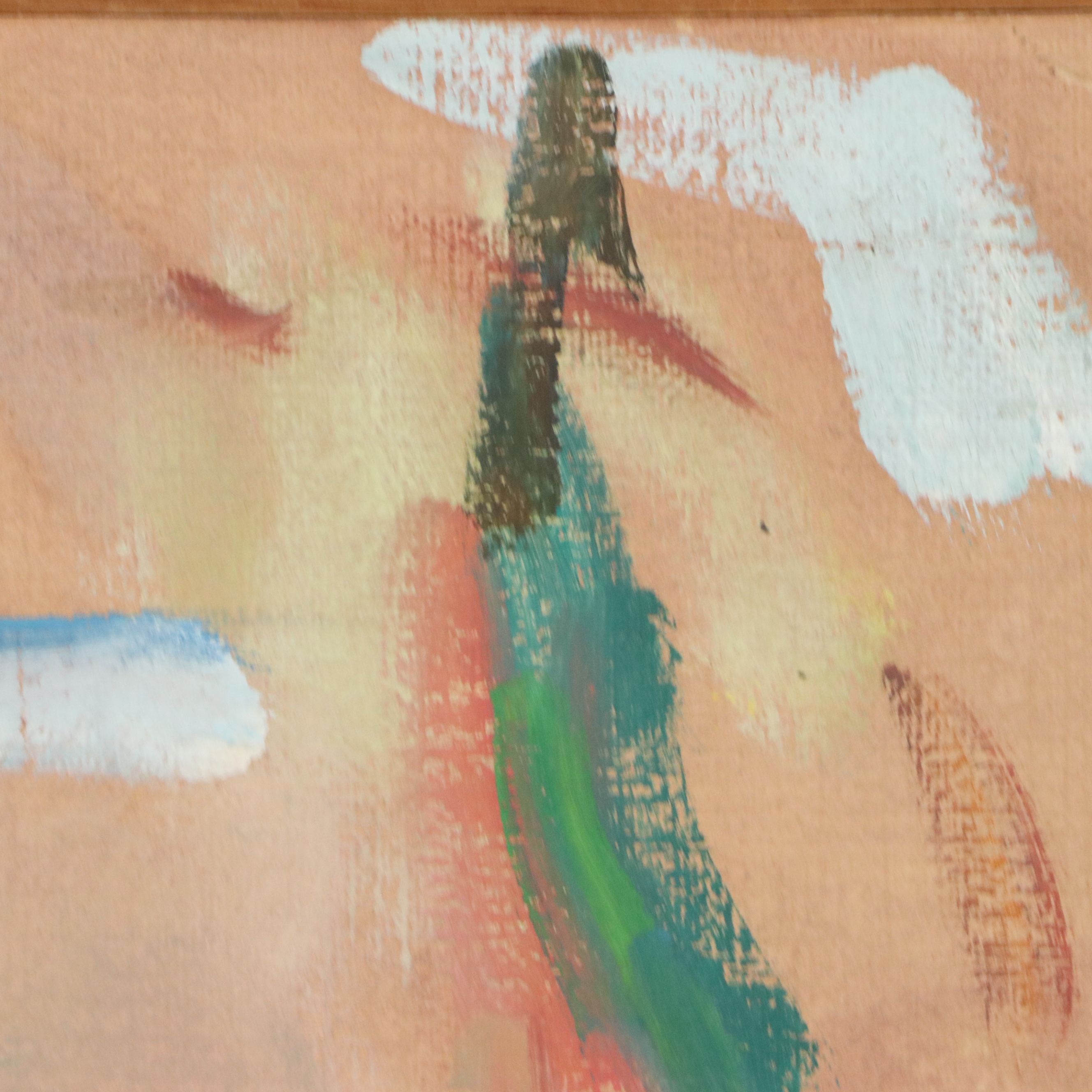 Bogner Oil on Board of Abstracted Man Seated, 1980