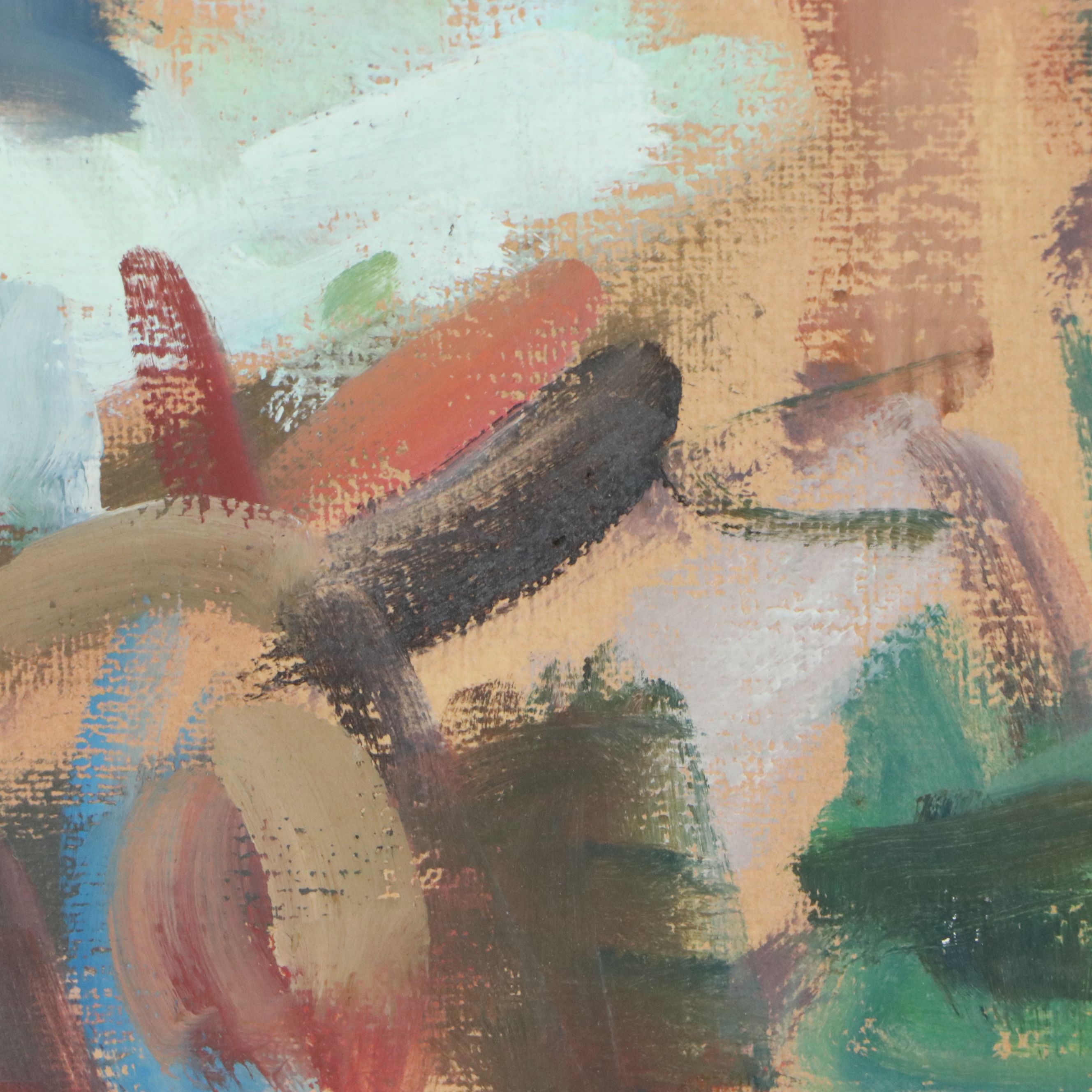 Bogner Oil on Board of Abstracted Man Seated, 1980