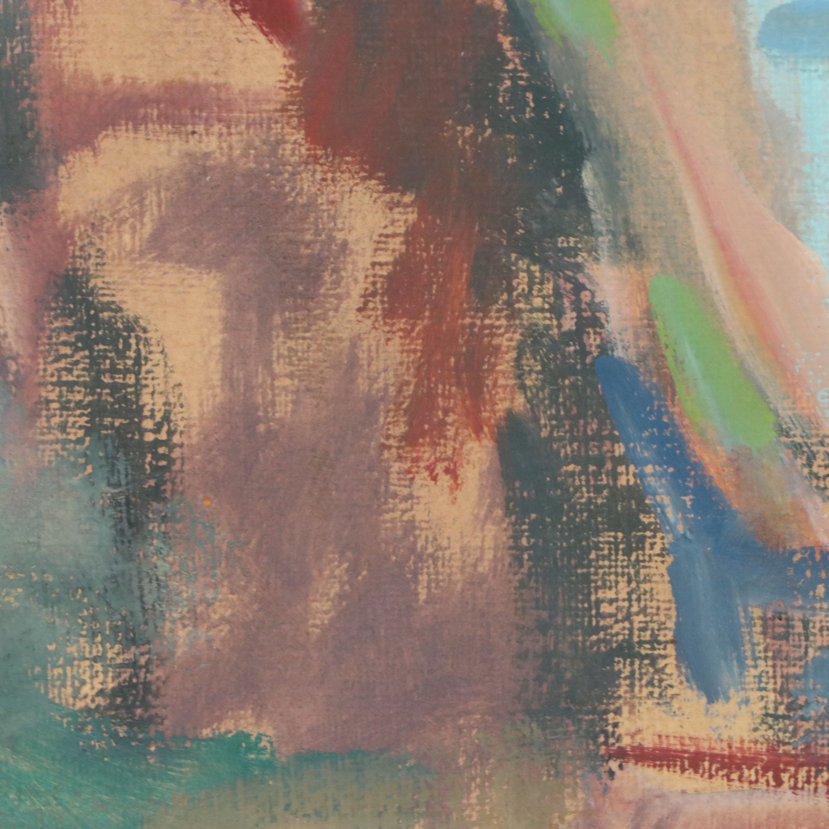 Bogner Oil on Board of Abstracted Man Seated, 1980