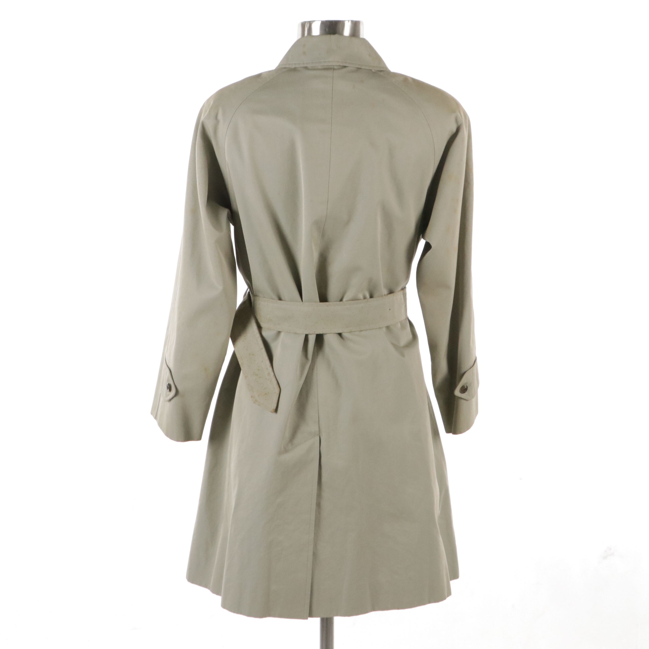 Burberrys Belted Cotton Raincoat with Wool Liner