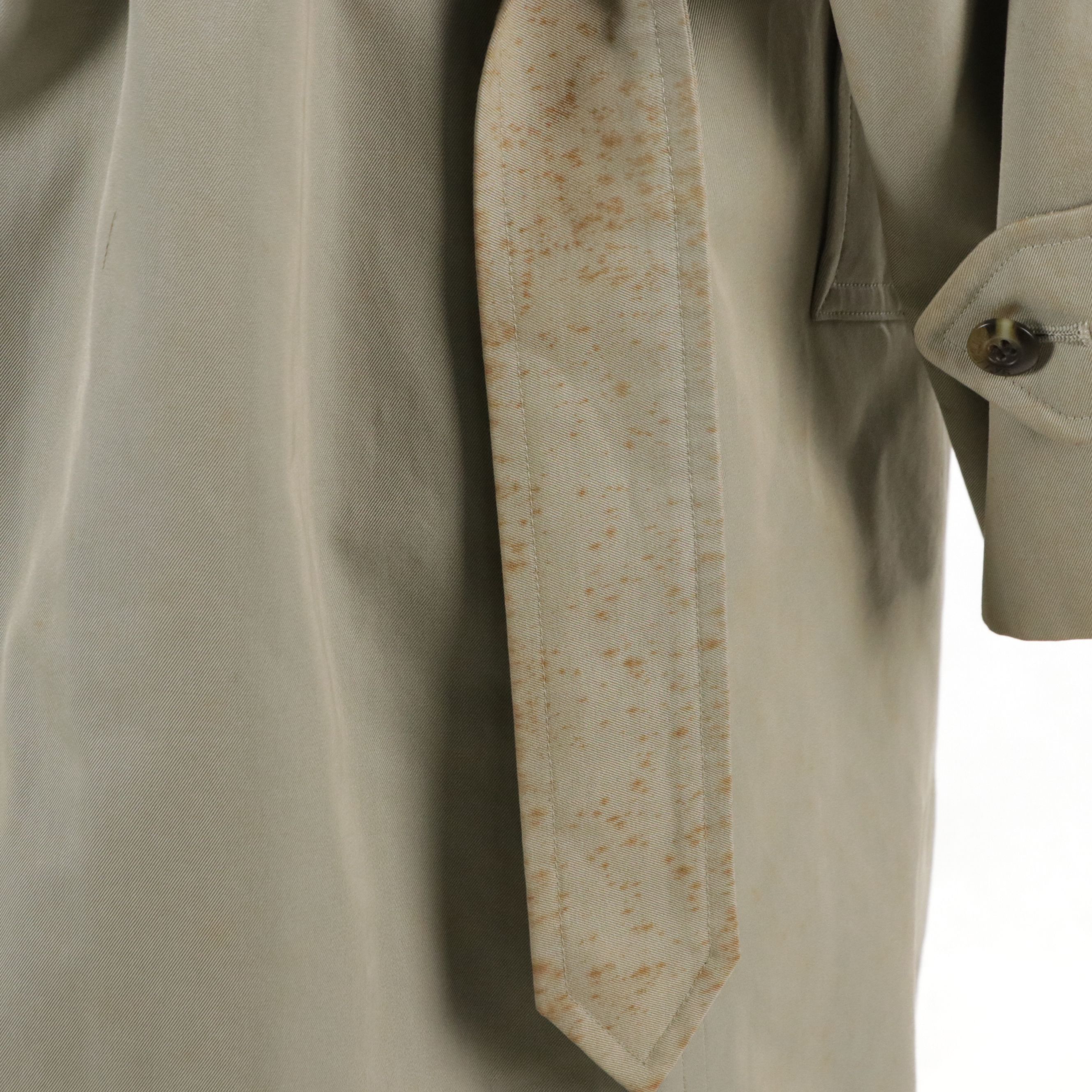 Burberrys Belted Cotton Raincoat with Wool Liner