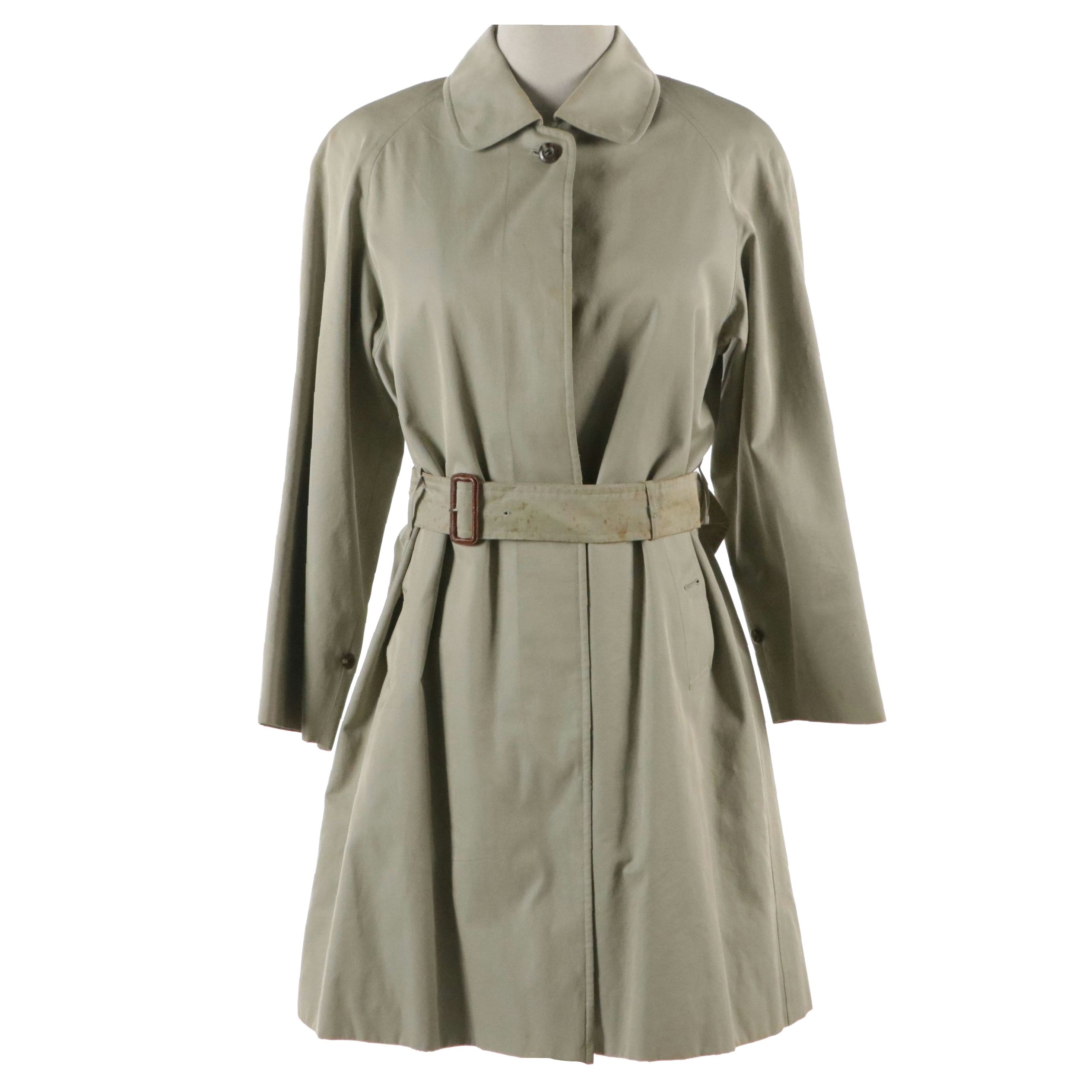 Burberrys Belted Cotton Raincoat with Wool Liner