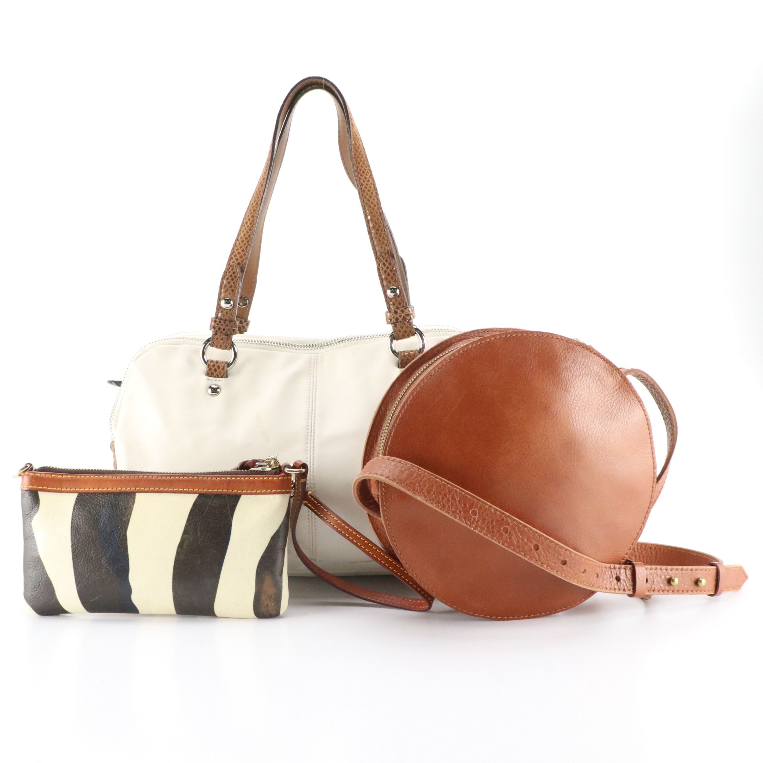 Coach Penelope Bag in White Leather/Brown Snakeskin, Madewell Canteen Bag, More