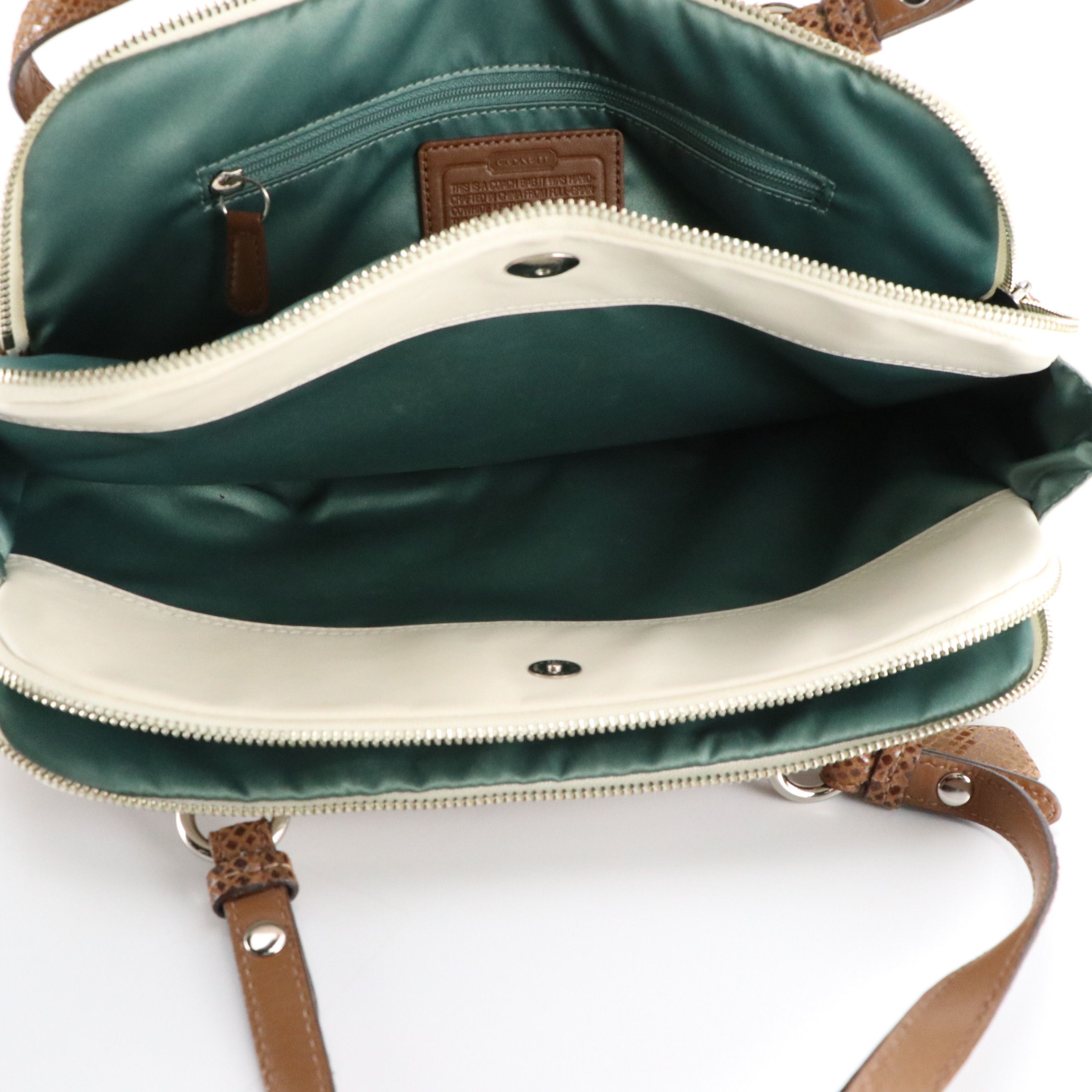 Coach Penelope Bag in White Leather/Brown Snakeskin, Madewell Canteen Bag, More