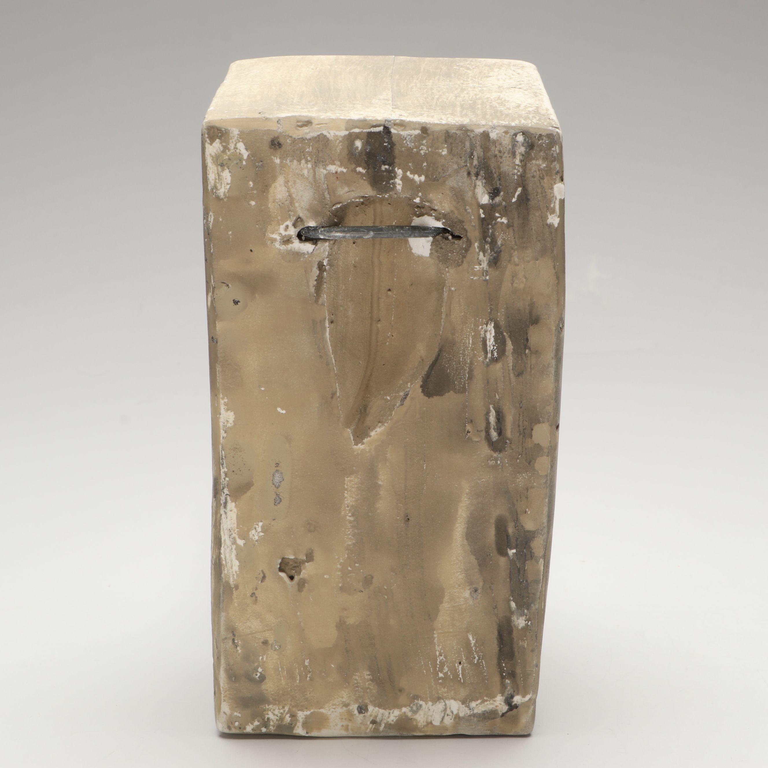 Chalkware Gargoyle and Cast Iron Fleur-de-Lis