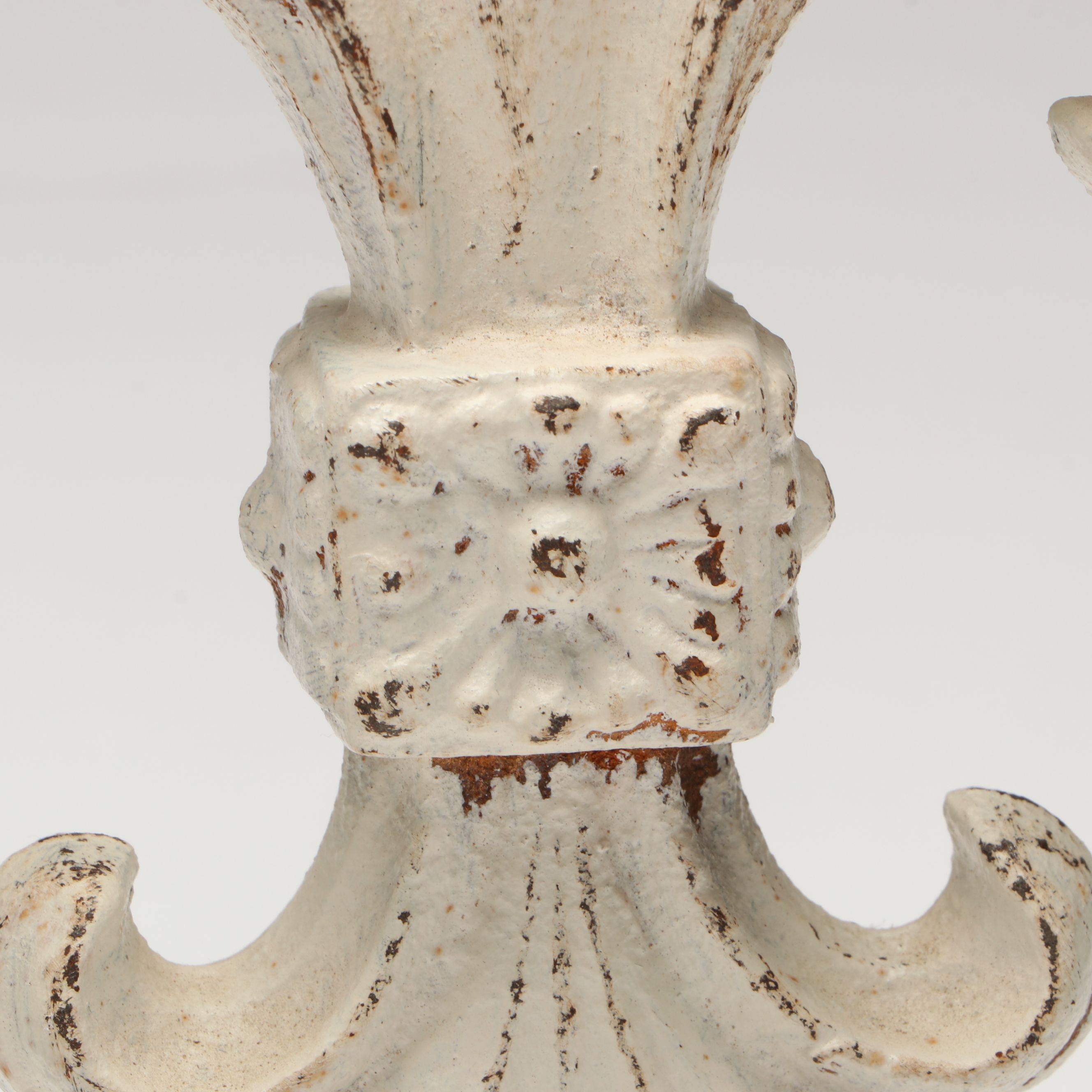 Chalkware Gargoyle and Cast Iron Fleur-de-Lis