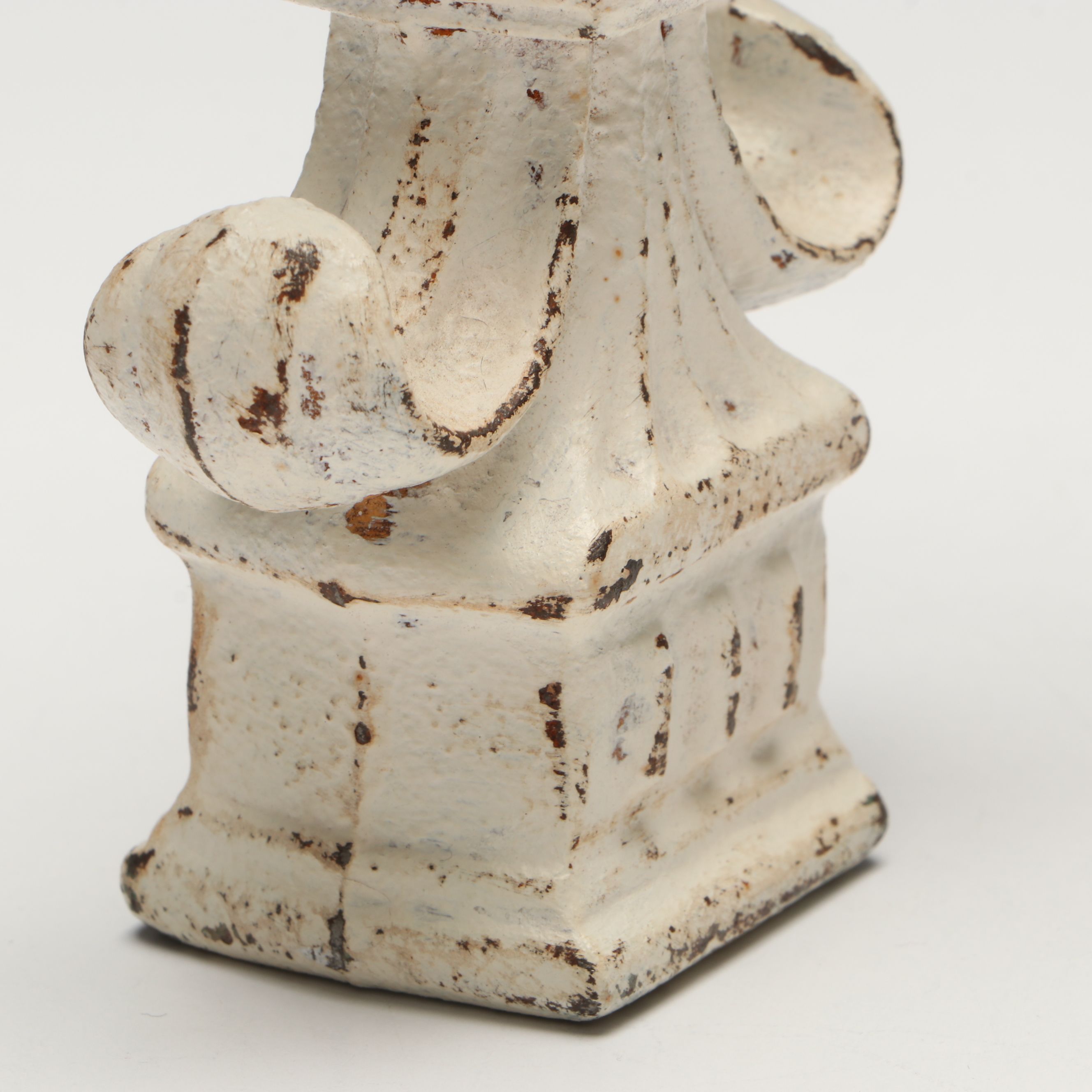 Chalkware Gargoyle and Cast Iron Fleur-de-Lis