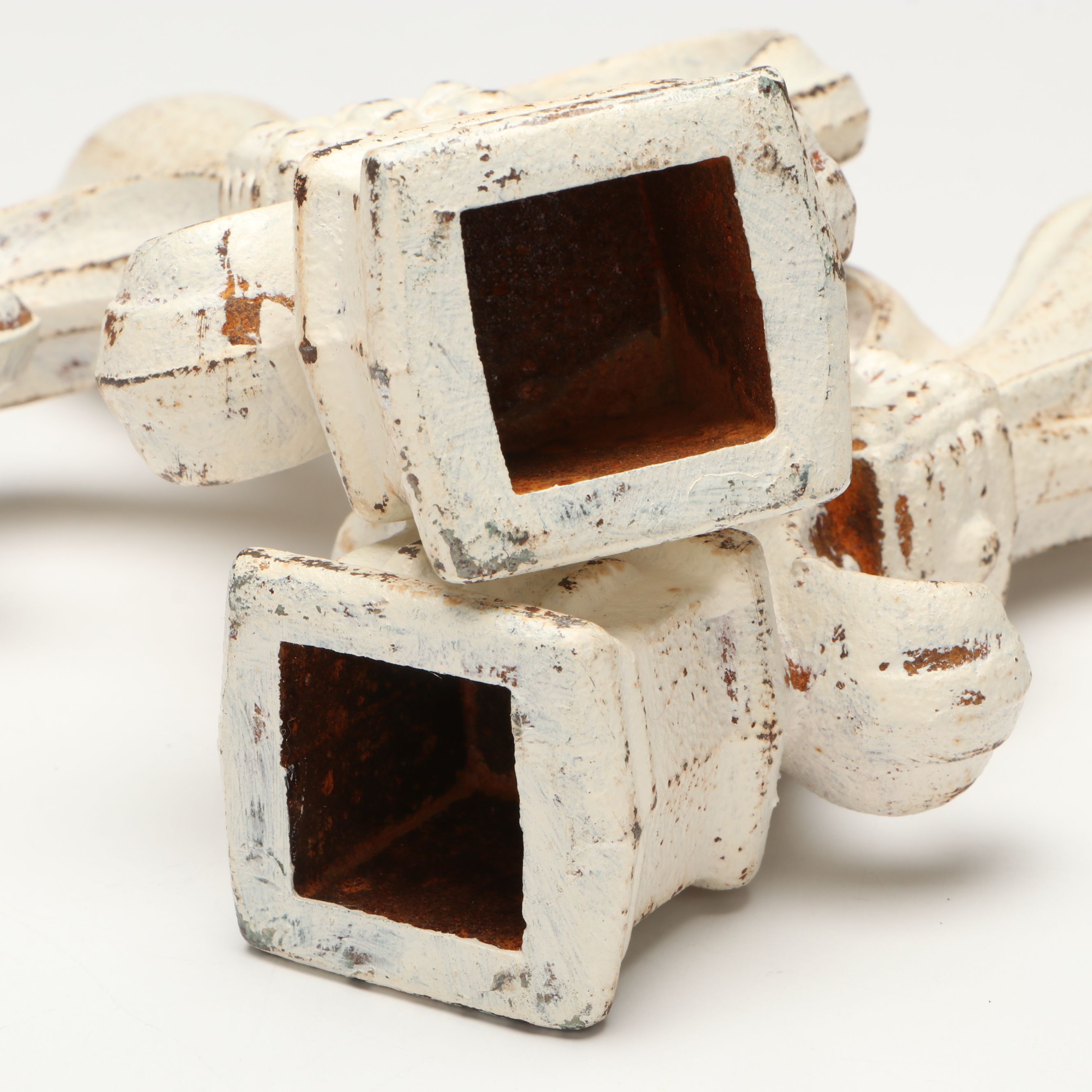 Chalkware Gargoyle and Cast Iron Fleur-de-Lis