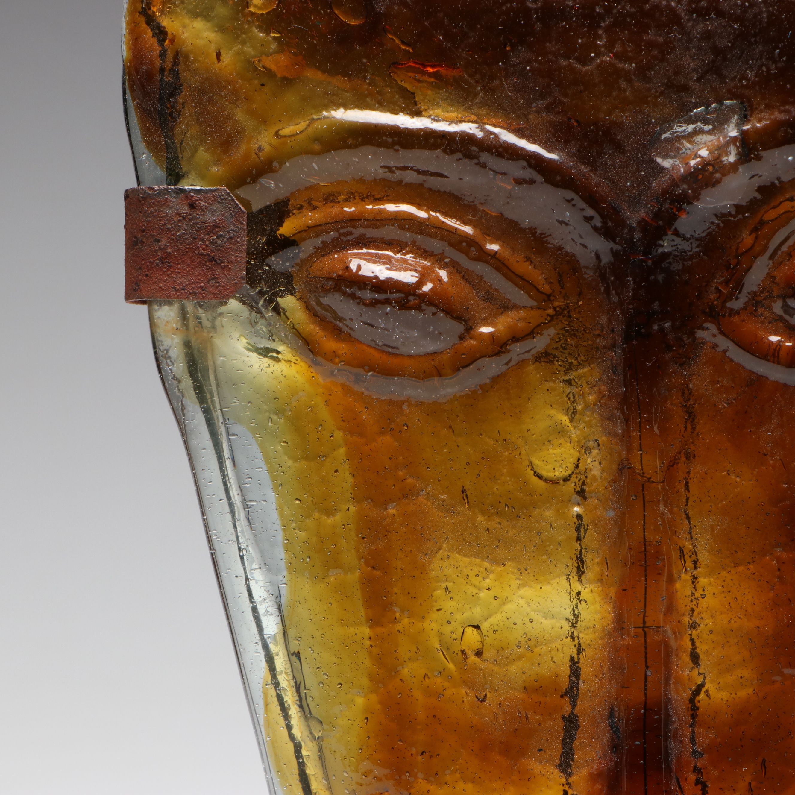 Jaramillo Bros. "Skydreamers" Mexican Art Glass Mask Candle Sconce