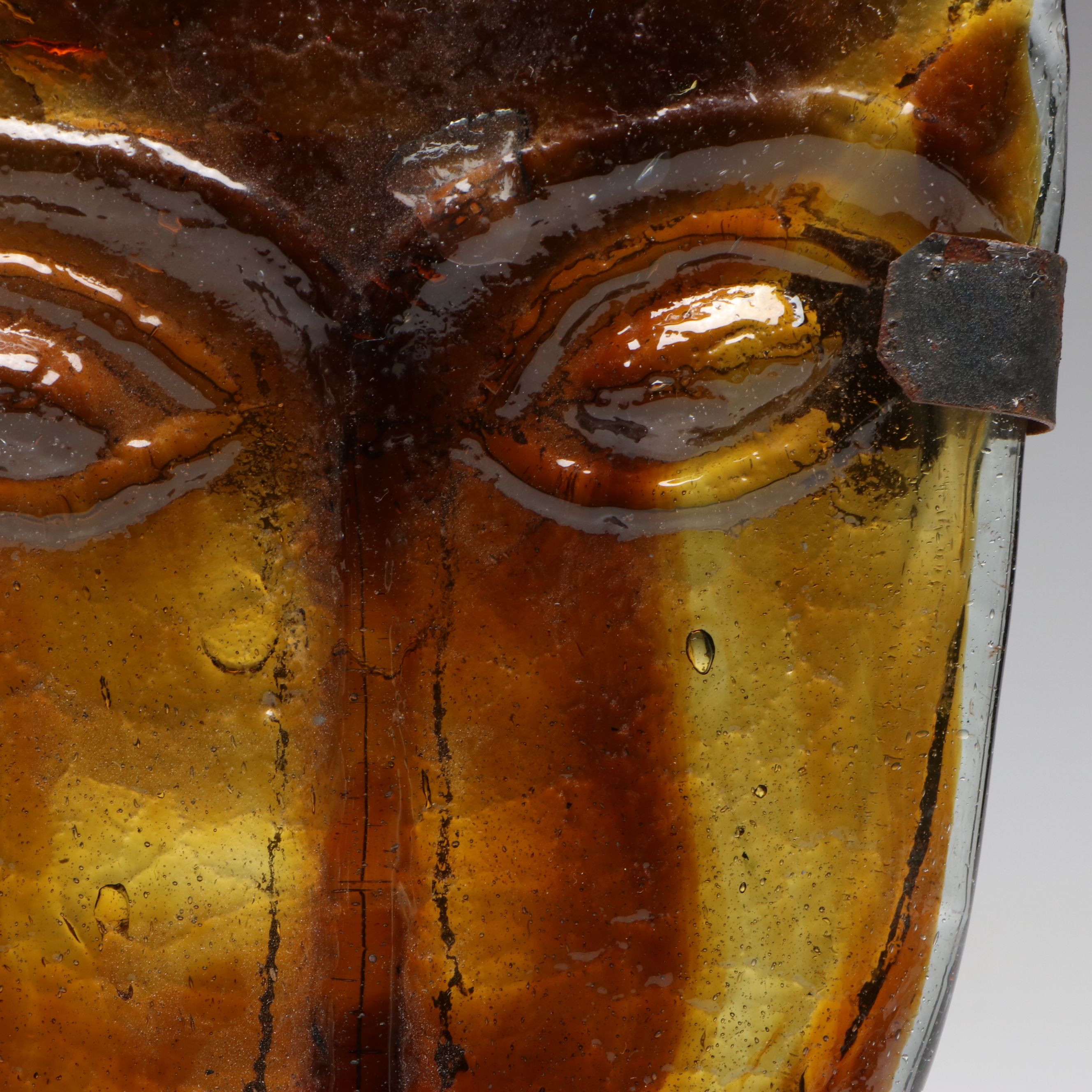 Jaramillo Bros. "Skydreamers" Mexican Art Glass Mask Candle Sconce