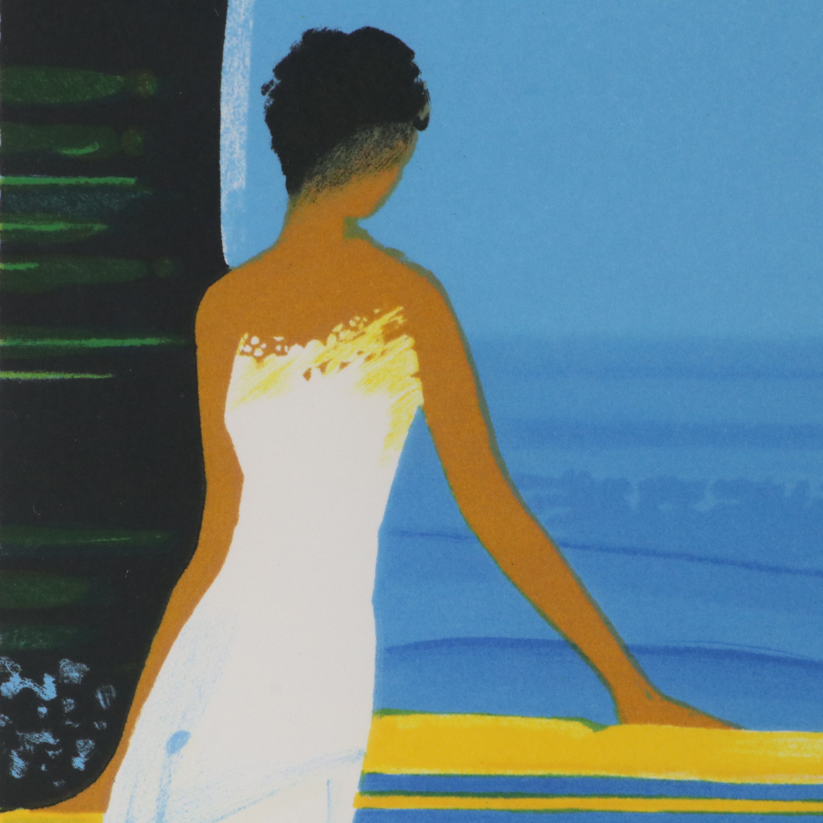 Émile Bellet Lithograph "Pensées Bleues"