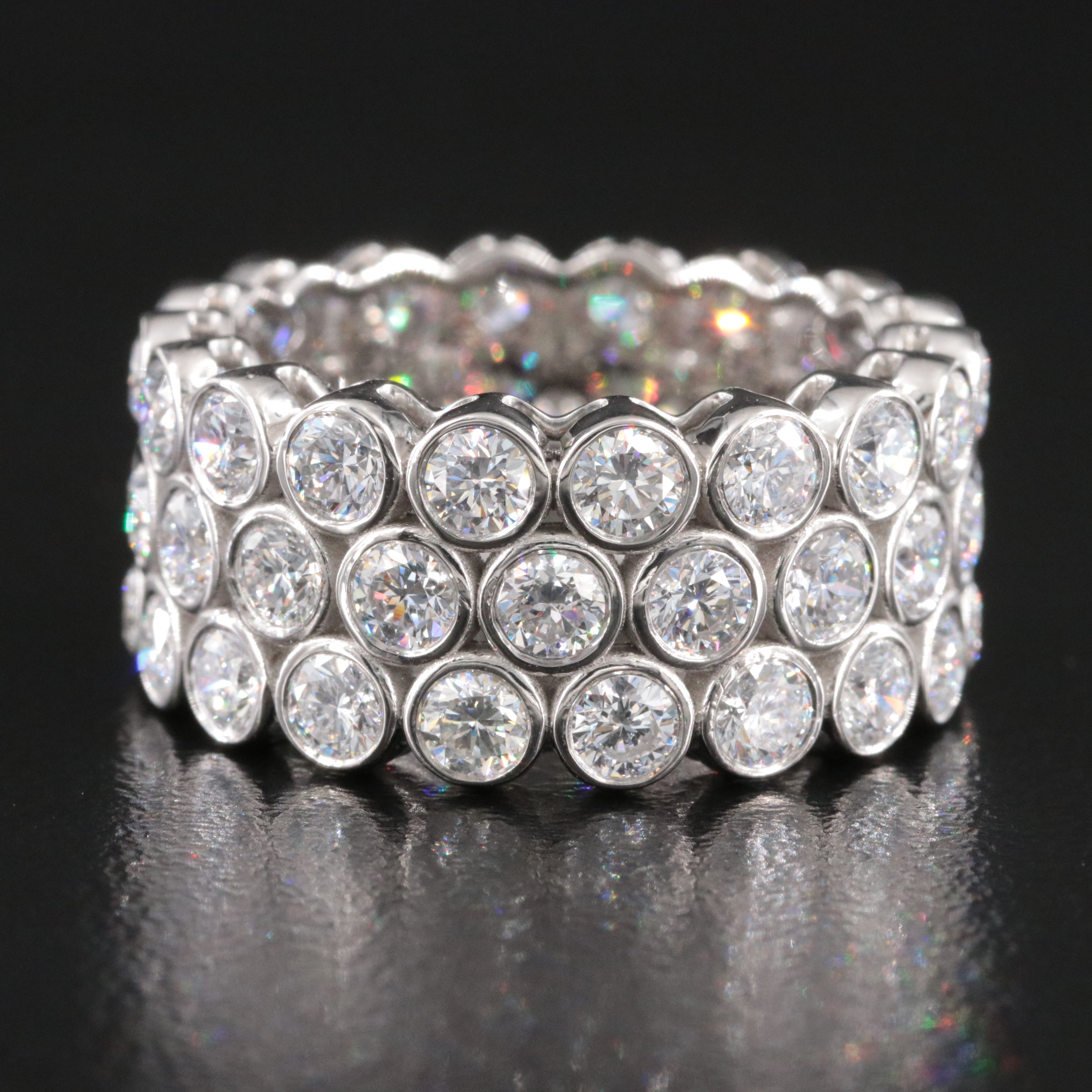 Platinum 4.79 CTW Lab Grown Diamond Eternity Ring