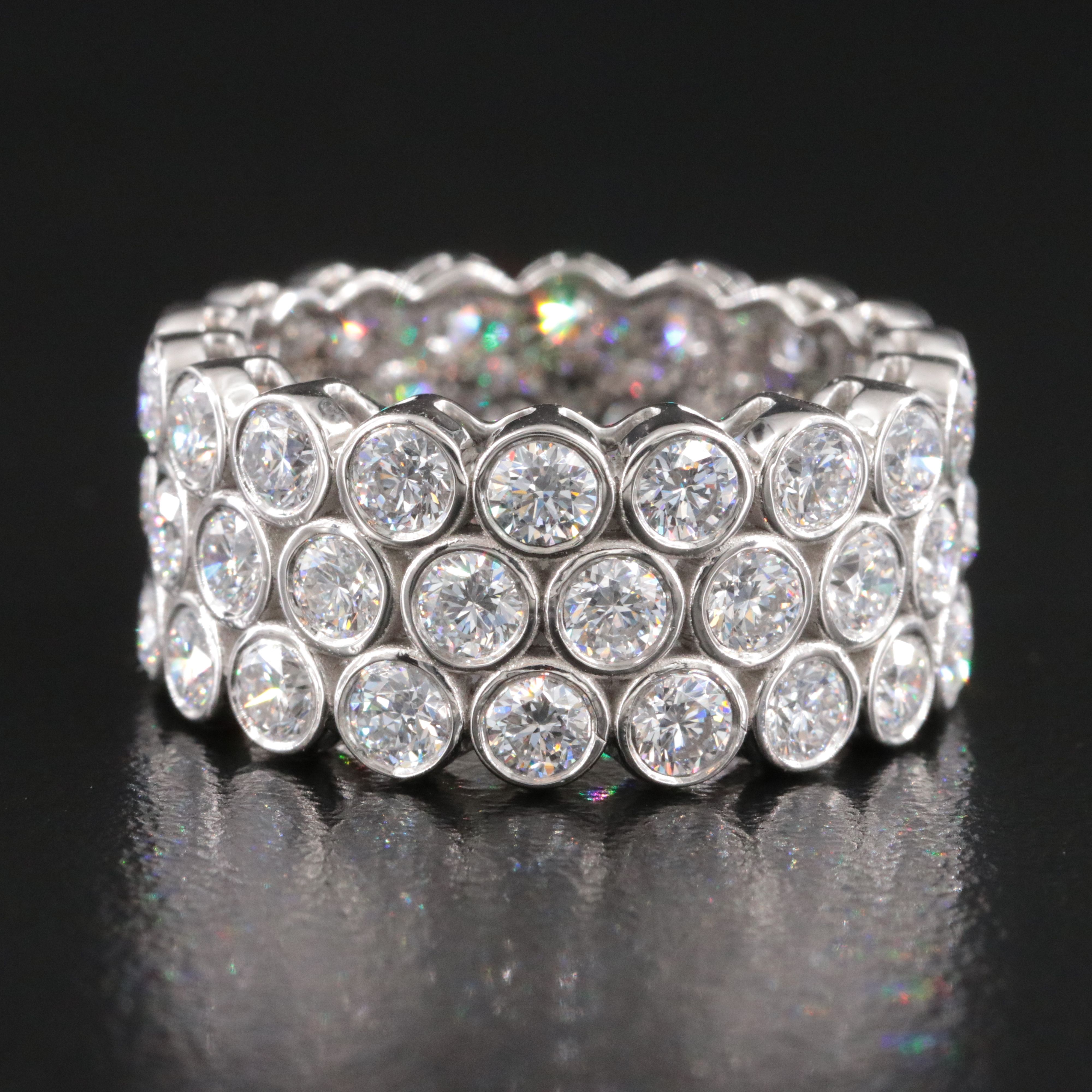 Platinum 4.79 CTW Lab Grown Diamond Eternity Ring