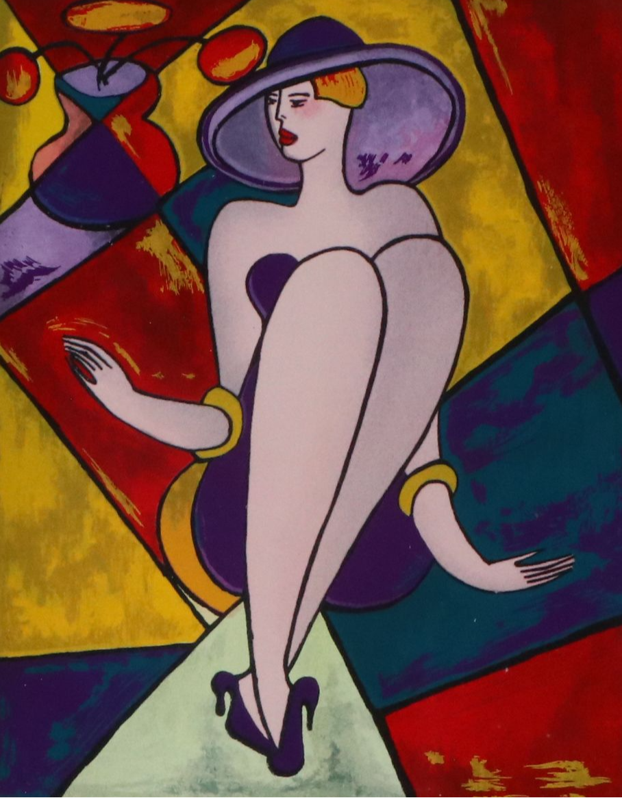 Linda Le Kinff Digital Print with Serigraph Accents "Debbie," 1998