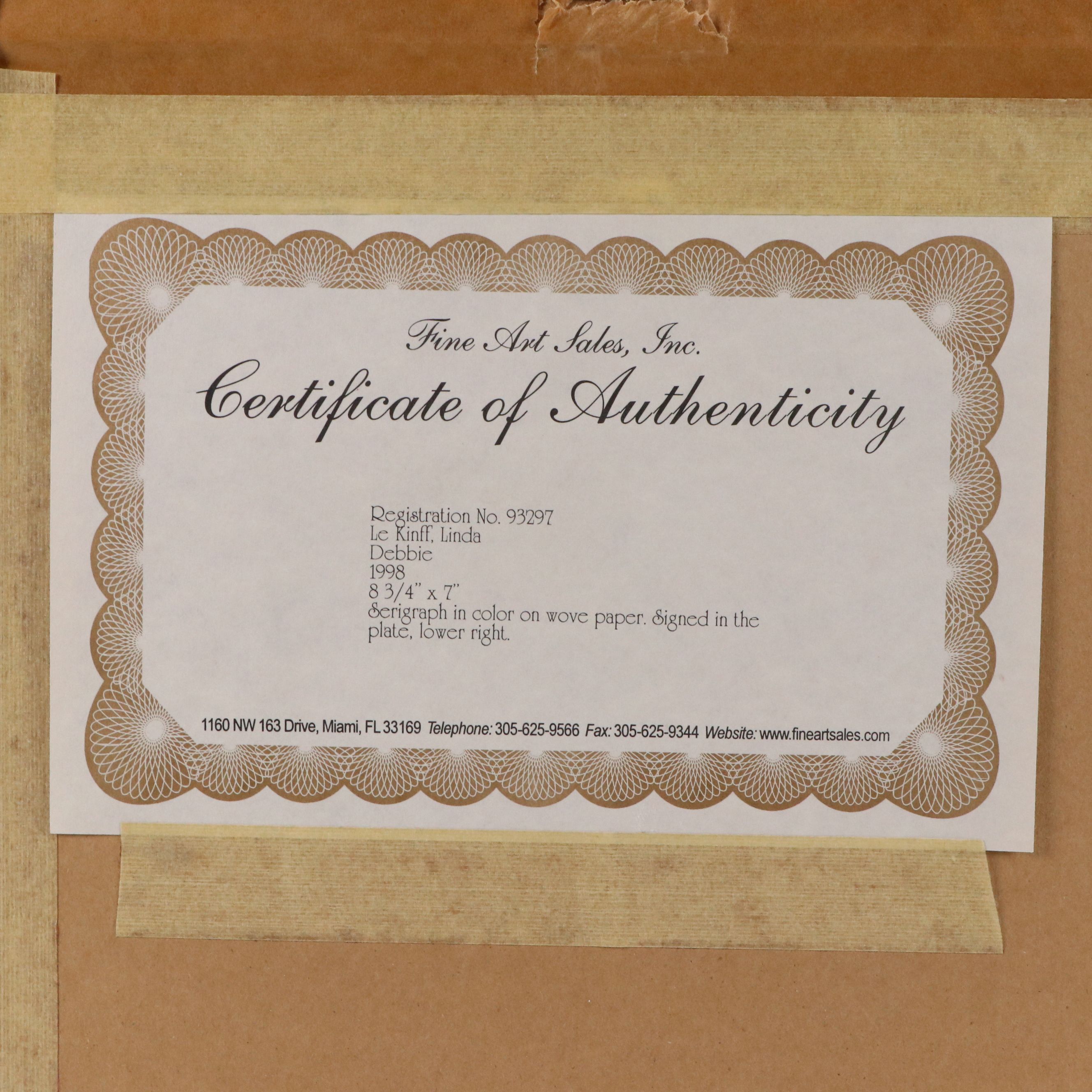 Linda Le Kinff Digital Print with Serigraph Accents "Debbie," 1998