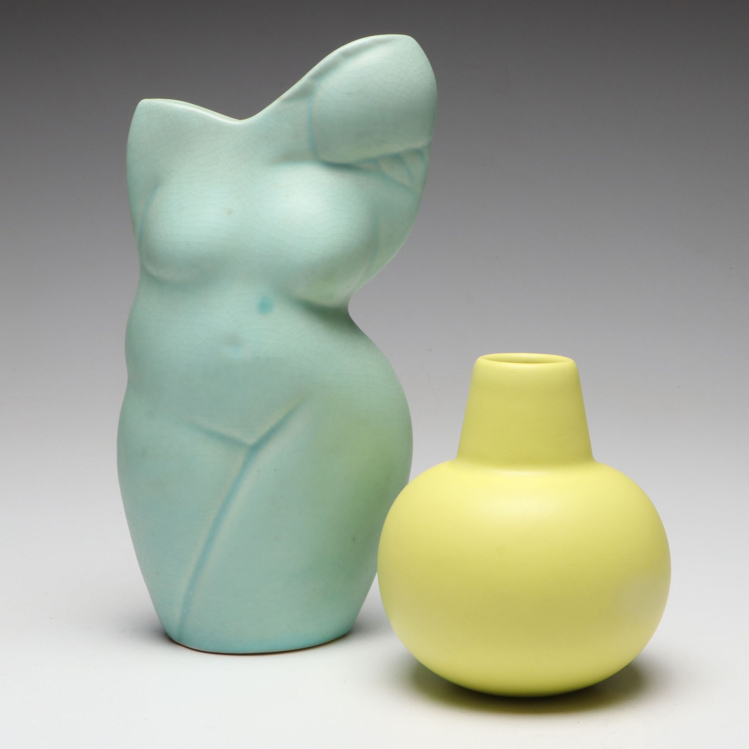 Donna Polenso Figural Vase with Steinborn & Gruen "Bella" Bud Vase