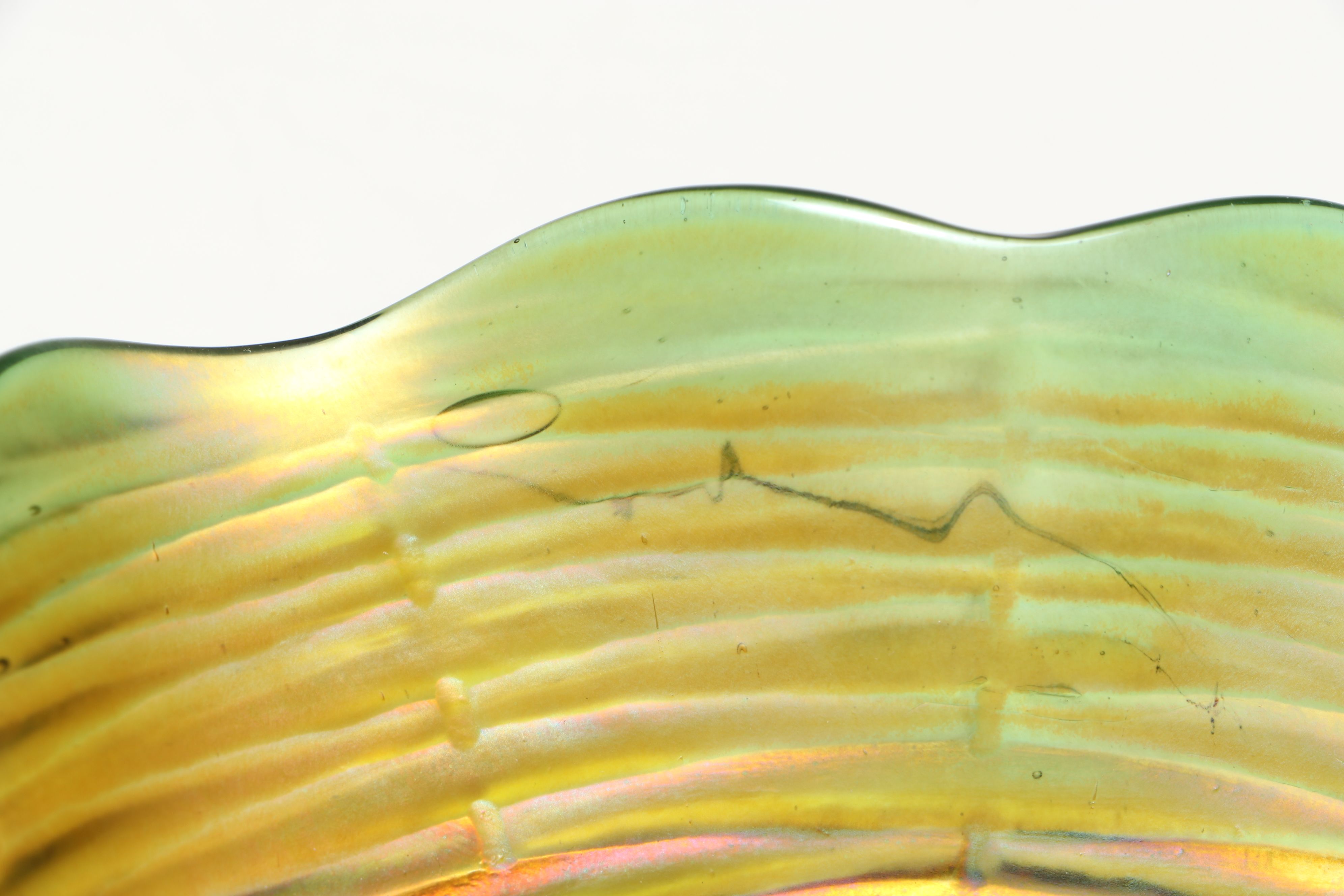 Northwood "Rose Show" Carnival Glass Ruffled Bowl, Early 20th Century