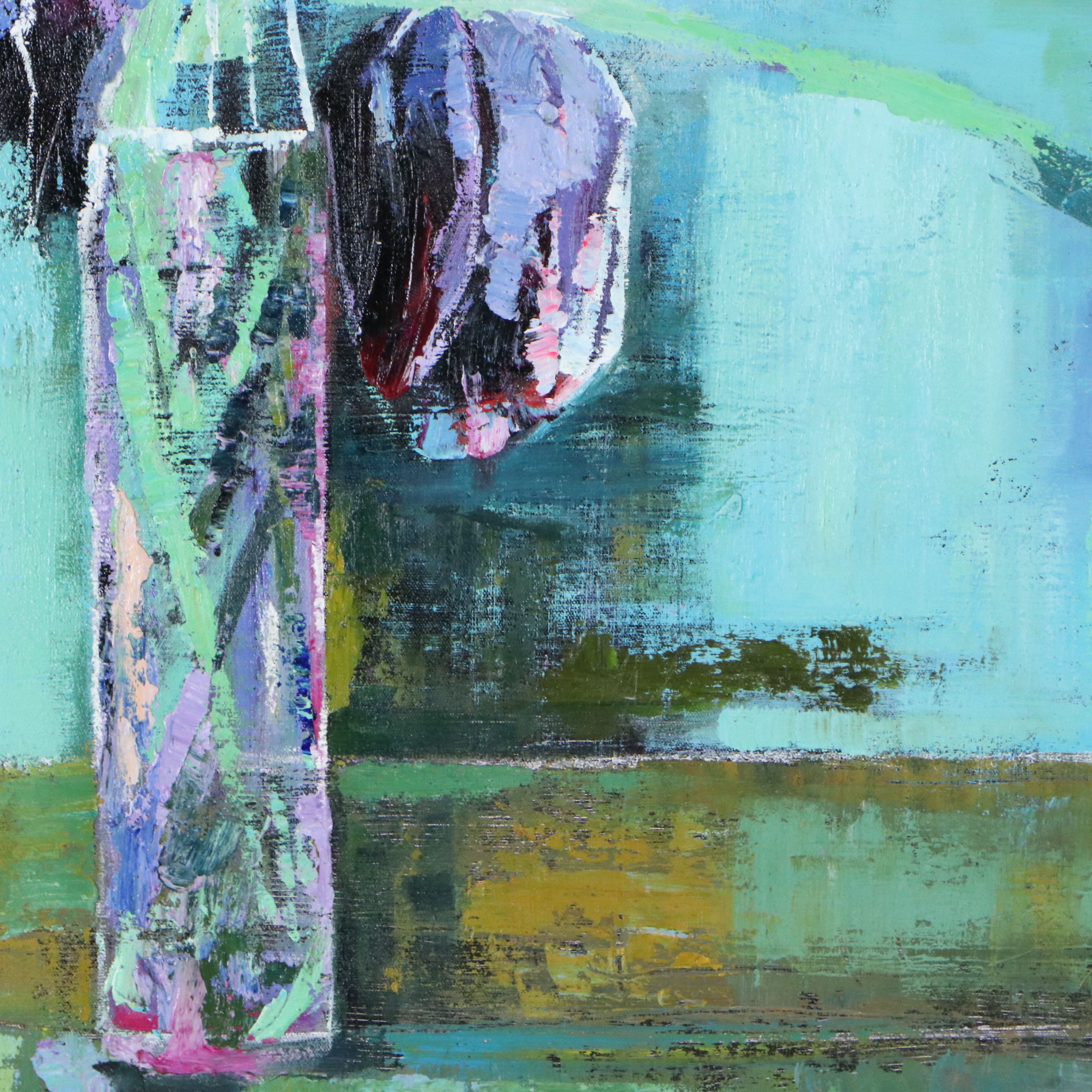 Floral Oil Painting "Dreaming of Lavender Irises," Circa 2026