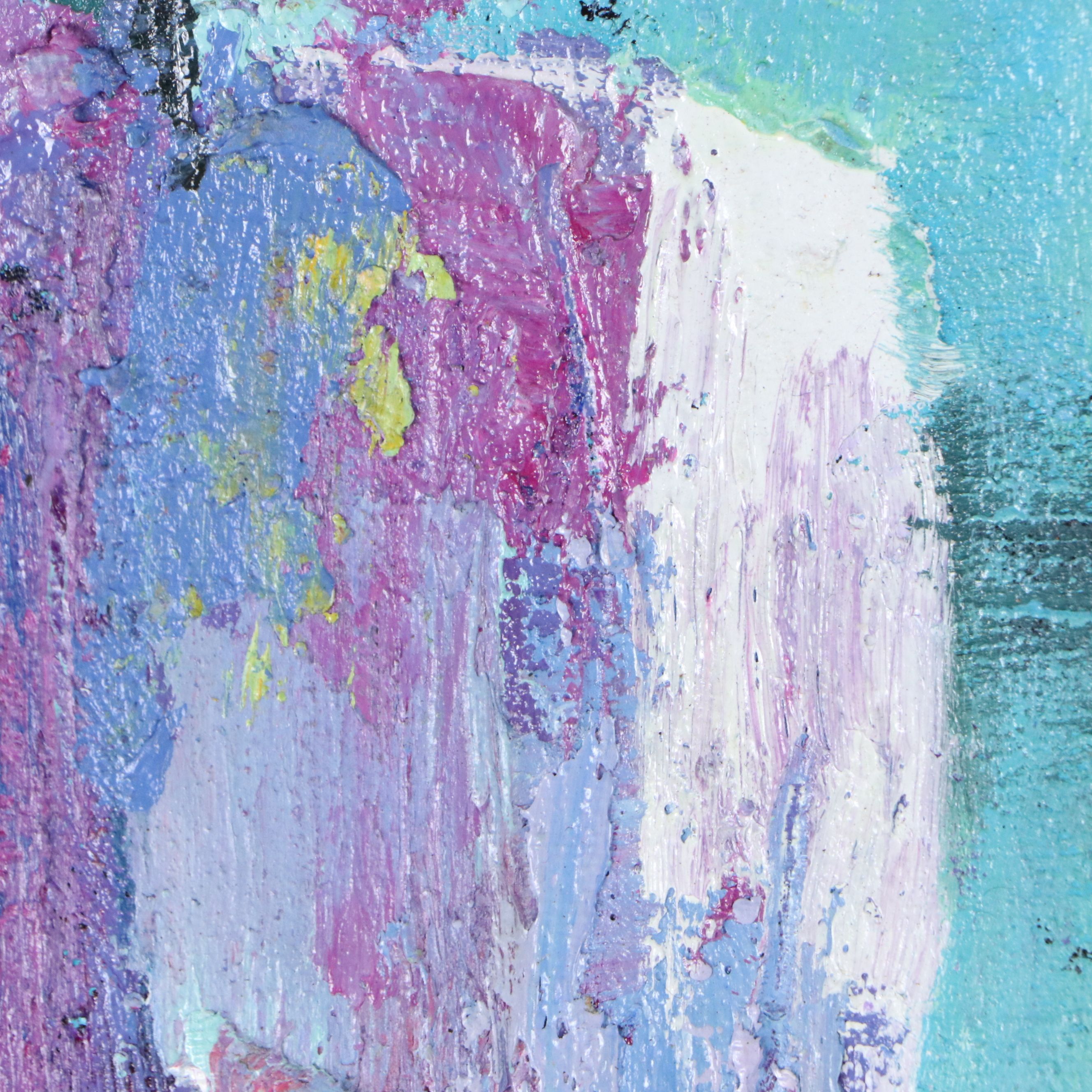 Floral Oil Painting "Dreaming of Lavender Irises," Circa 2026