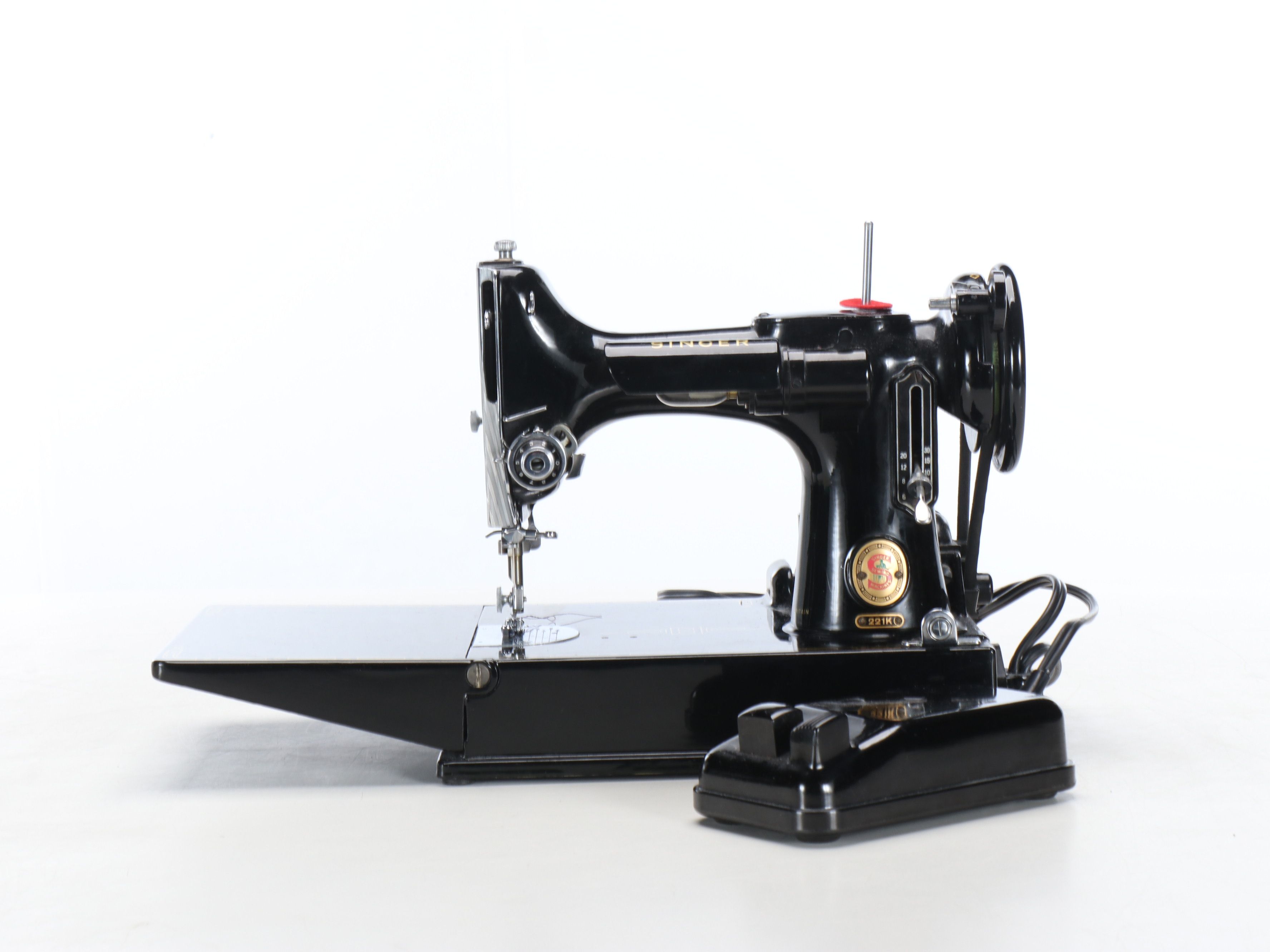 Singer "Featherweight 221K" Electric Sewing Machine, Mid-20th Century