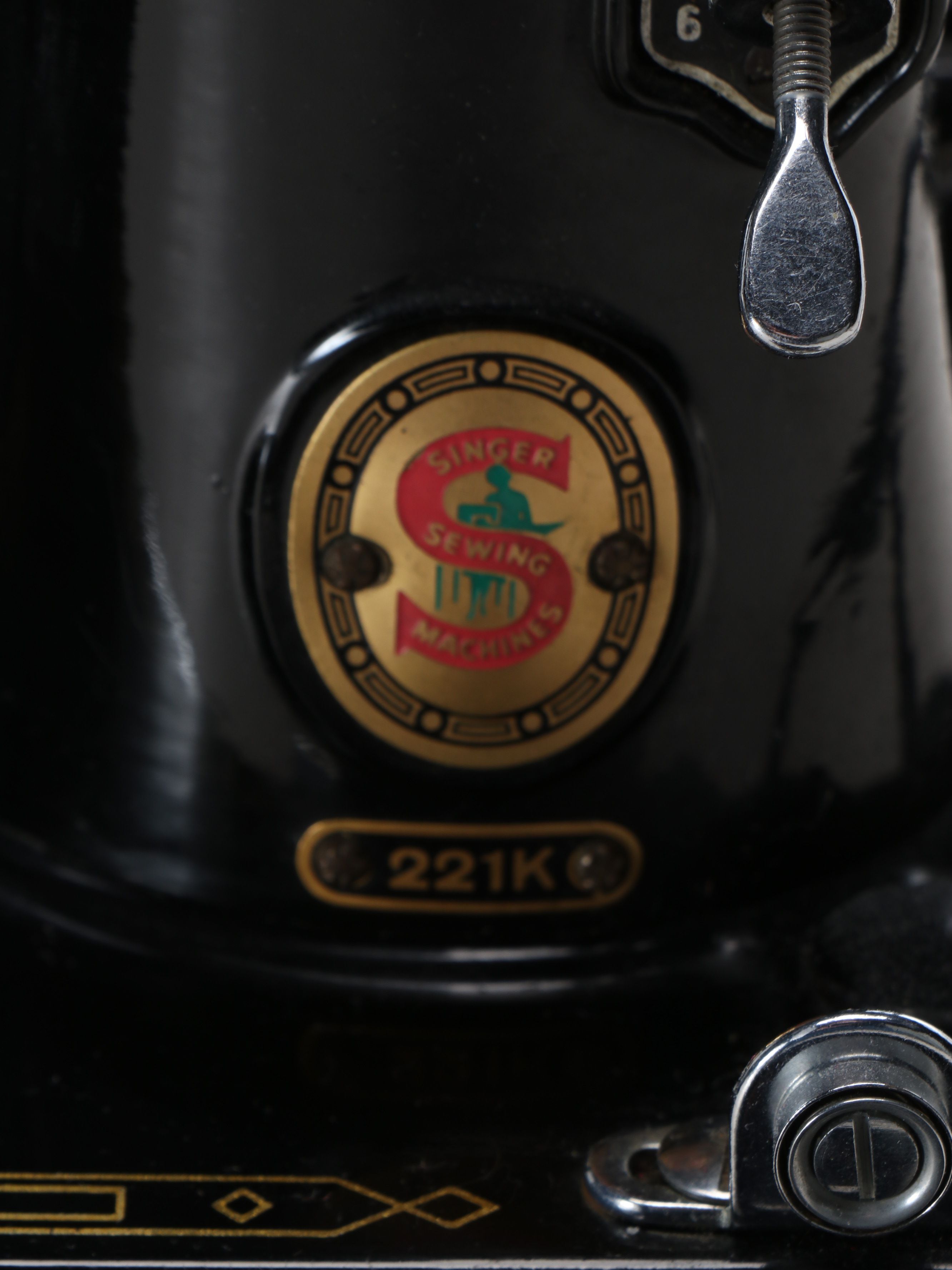 Singer "Featherweight 221K" Electric Sewing Machine, Mid-20th Century