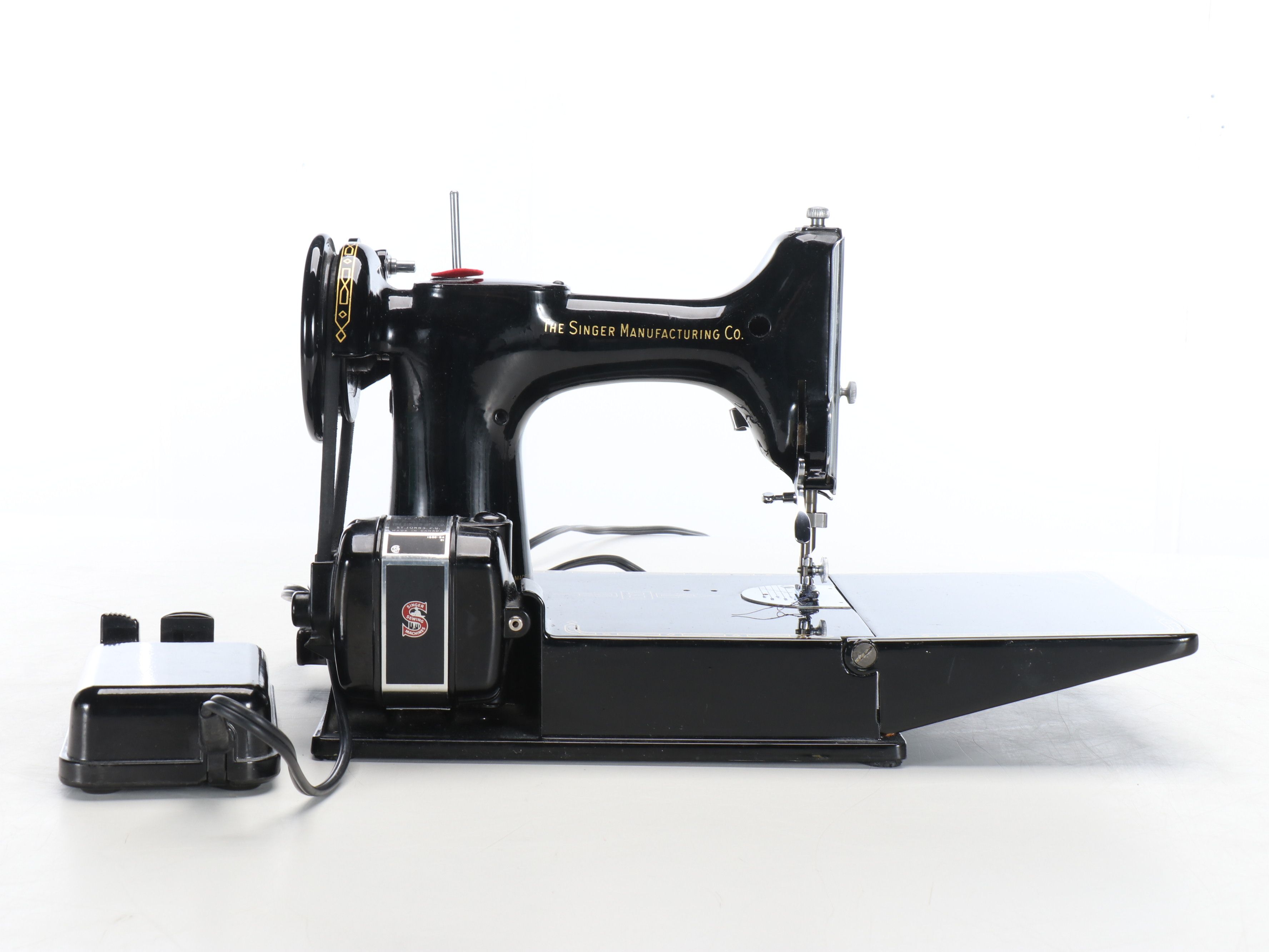 Singer "Featherweight 221K" Electric Sewing Machine, Mid-20th Century