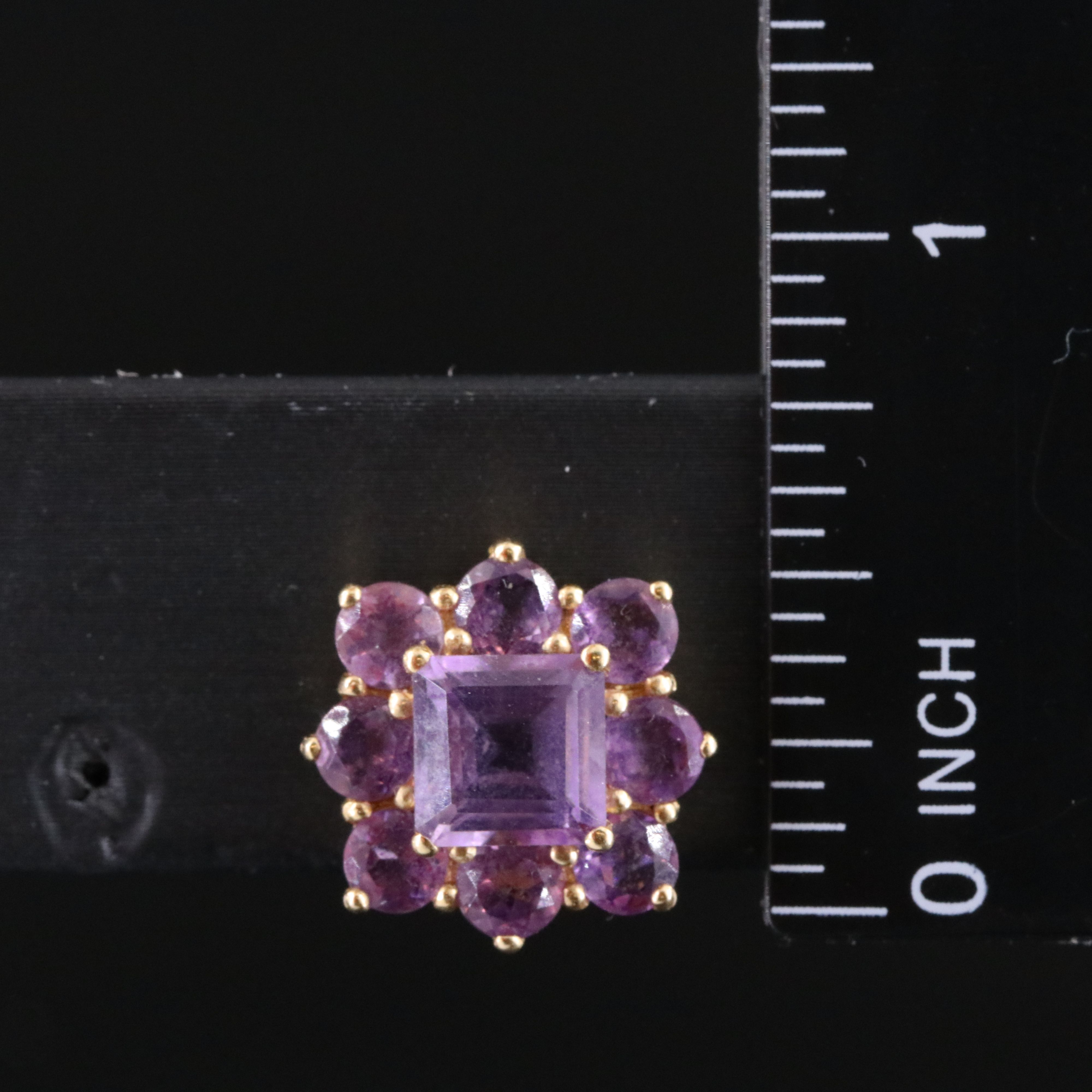 14K Amethyst Clip Earrings