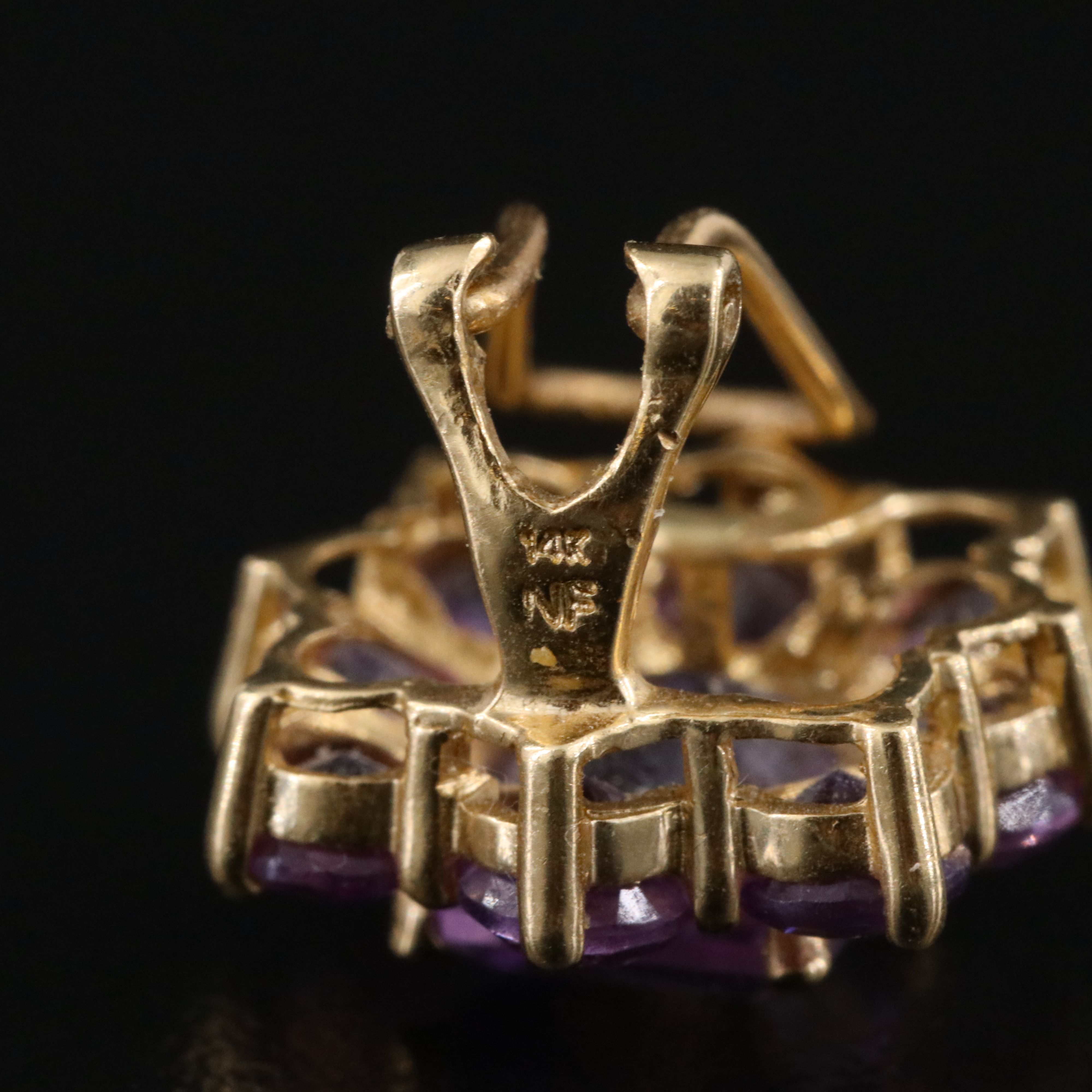 14K Amethyst Clip Earrings