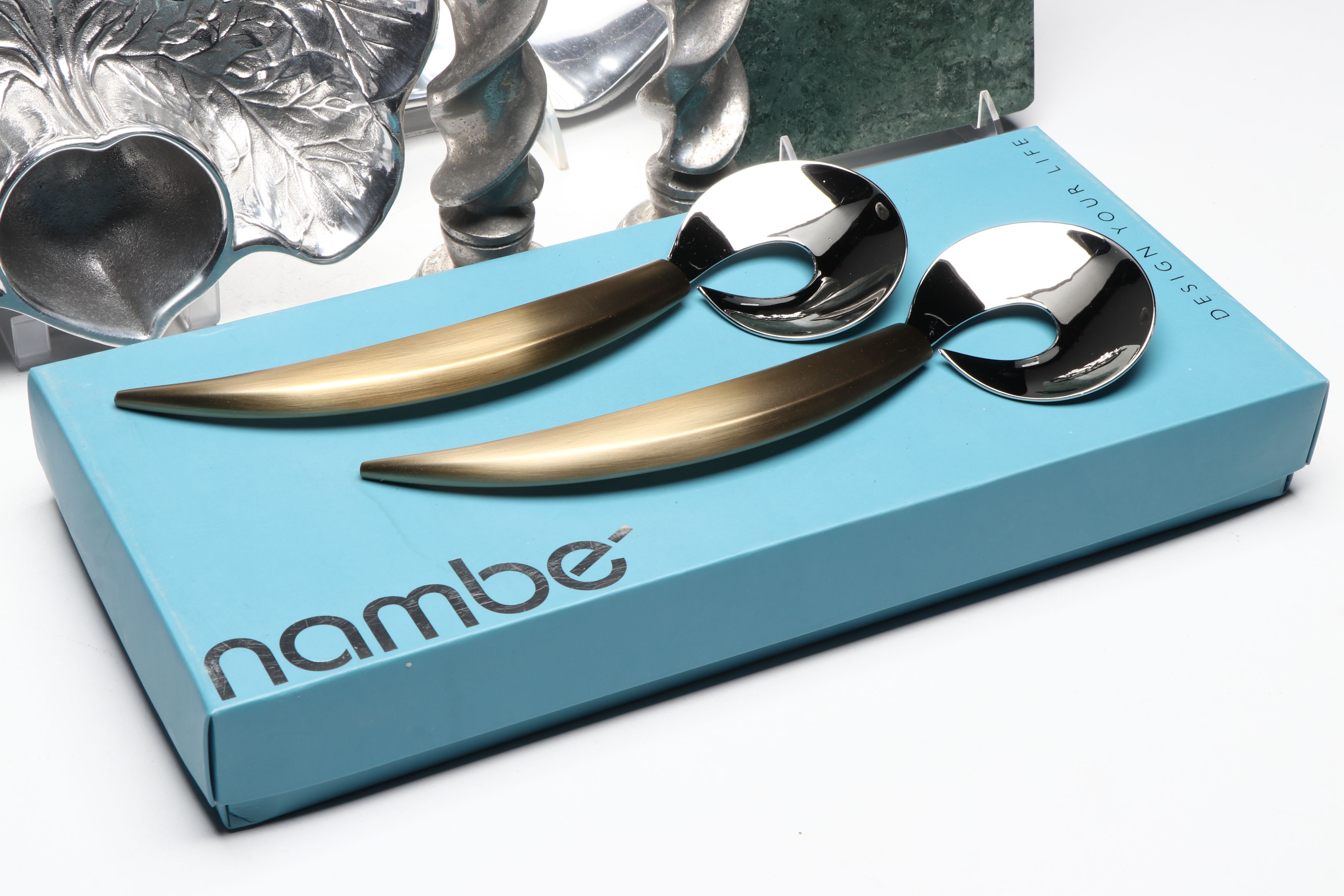 Nambé "Eco" Serving Spoons with Other Metal Serveware and Table Accessories