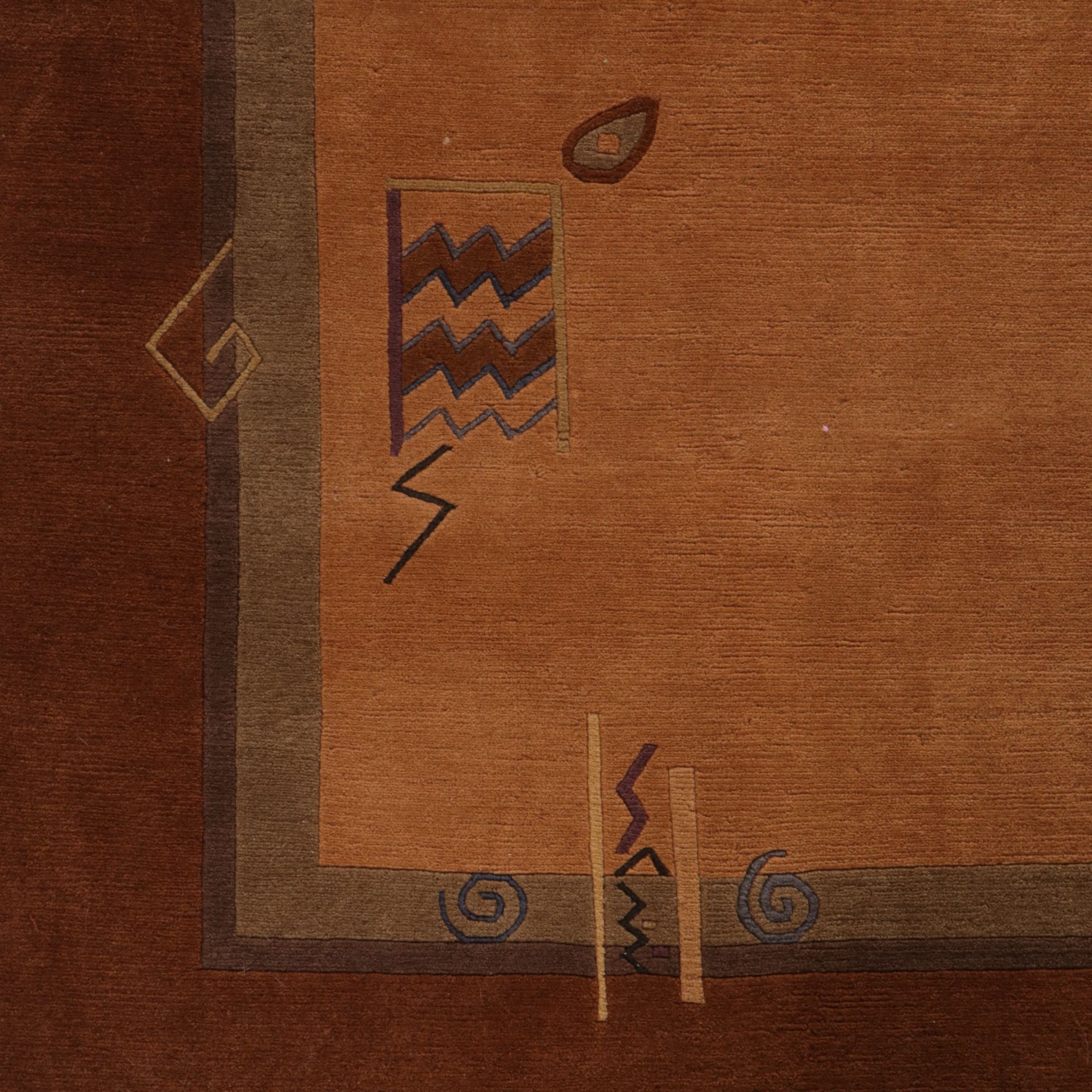 6'7 x 10' Hand-Knotted Tibetan Abstract Area Rug