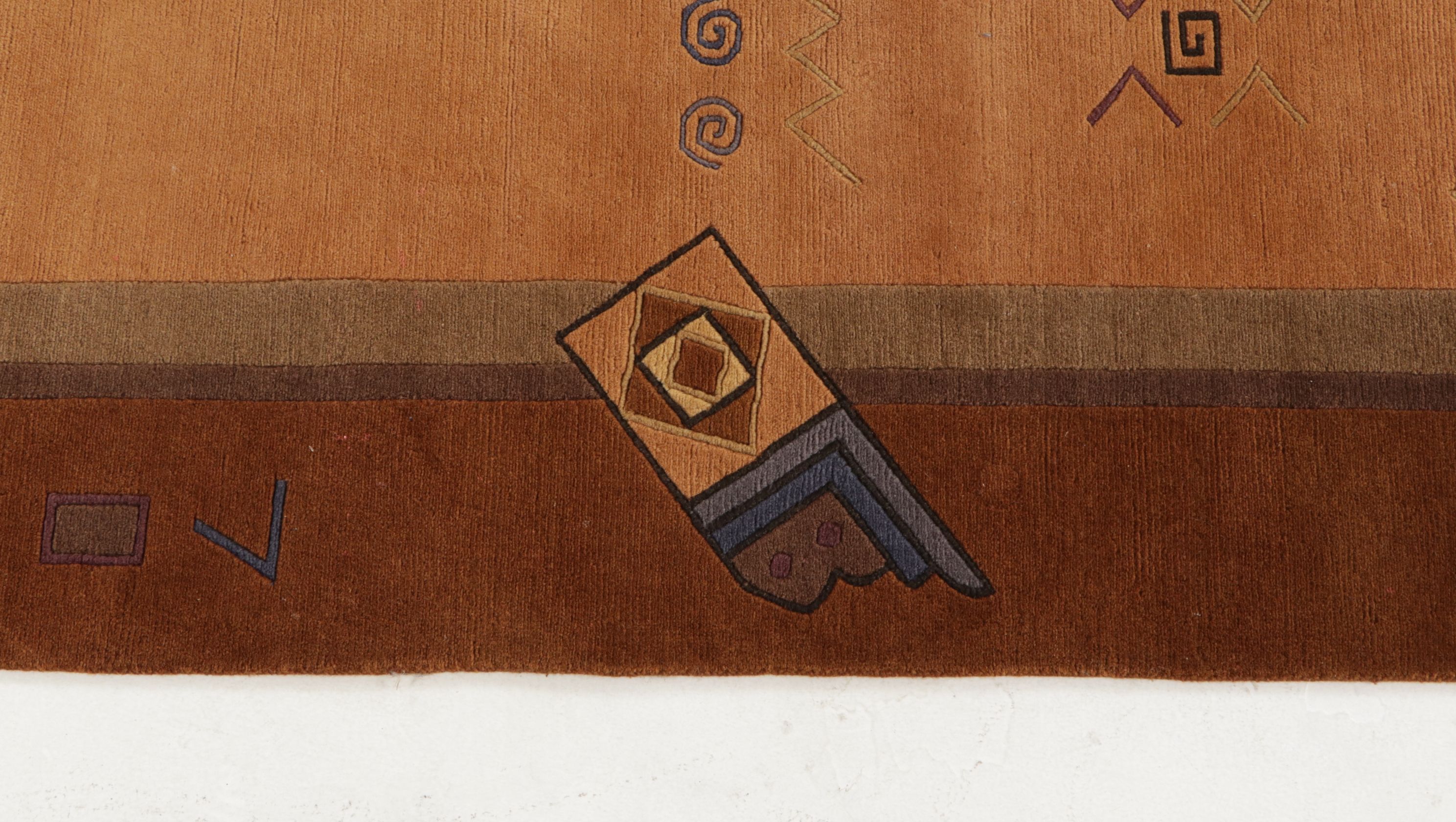 6'7 x 10' Hand-Knotted Tibetan Abstract Area Rug