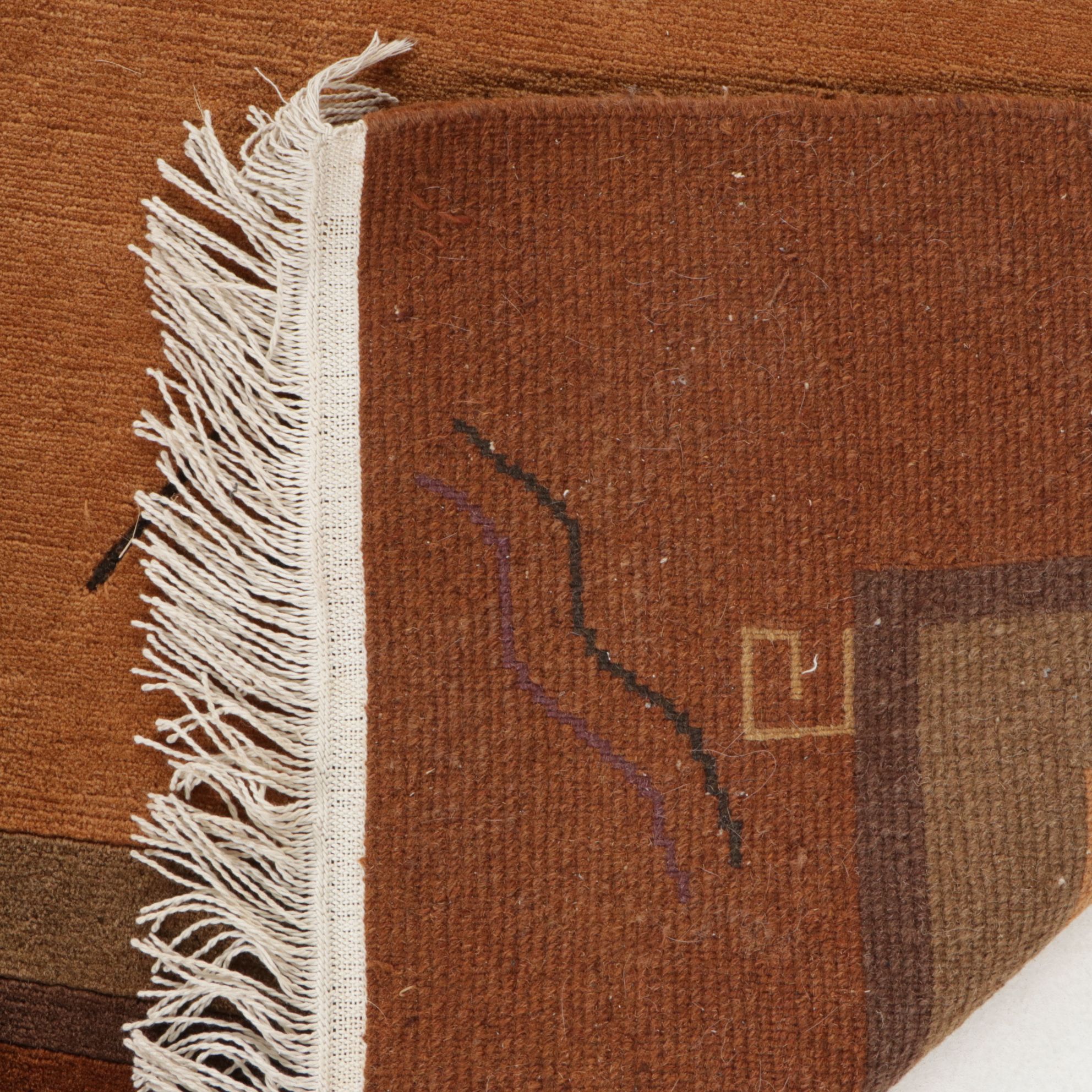 6'7 x 10' Hand-Knotted Tibetan Abstract Area Rug