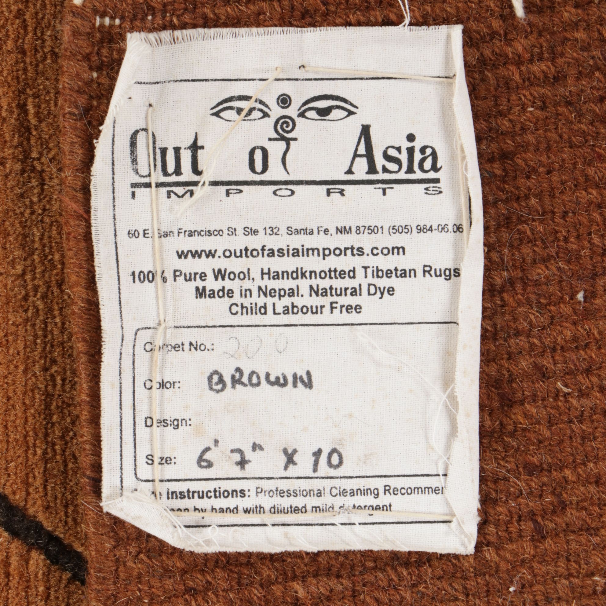 6'7 x 10' Hand-Knotted Tibetan Abstract Area Rug