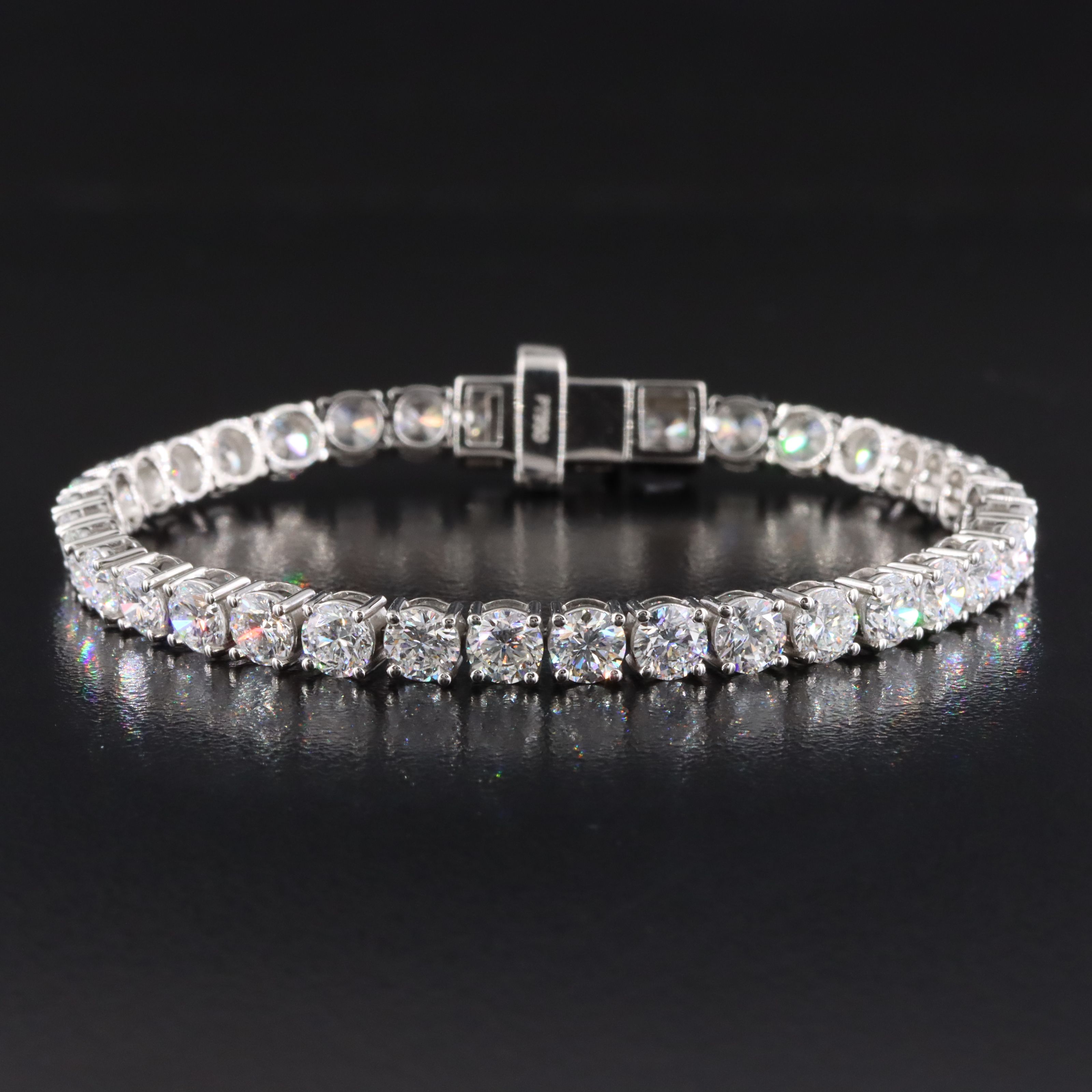 Platinum 12.26 CTW Lab Grown Diamond Line Bracelet