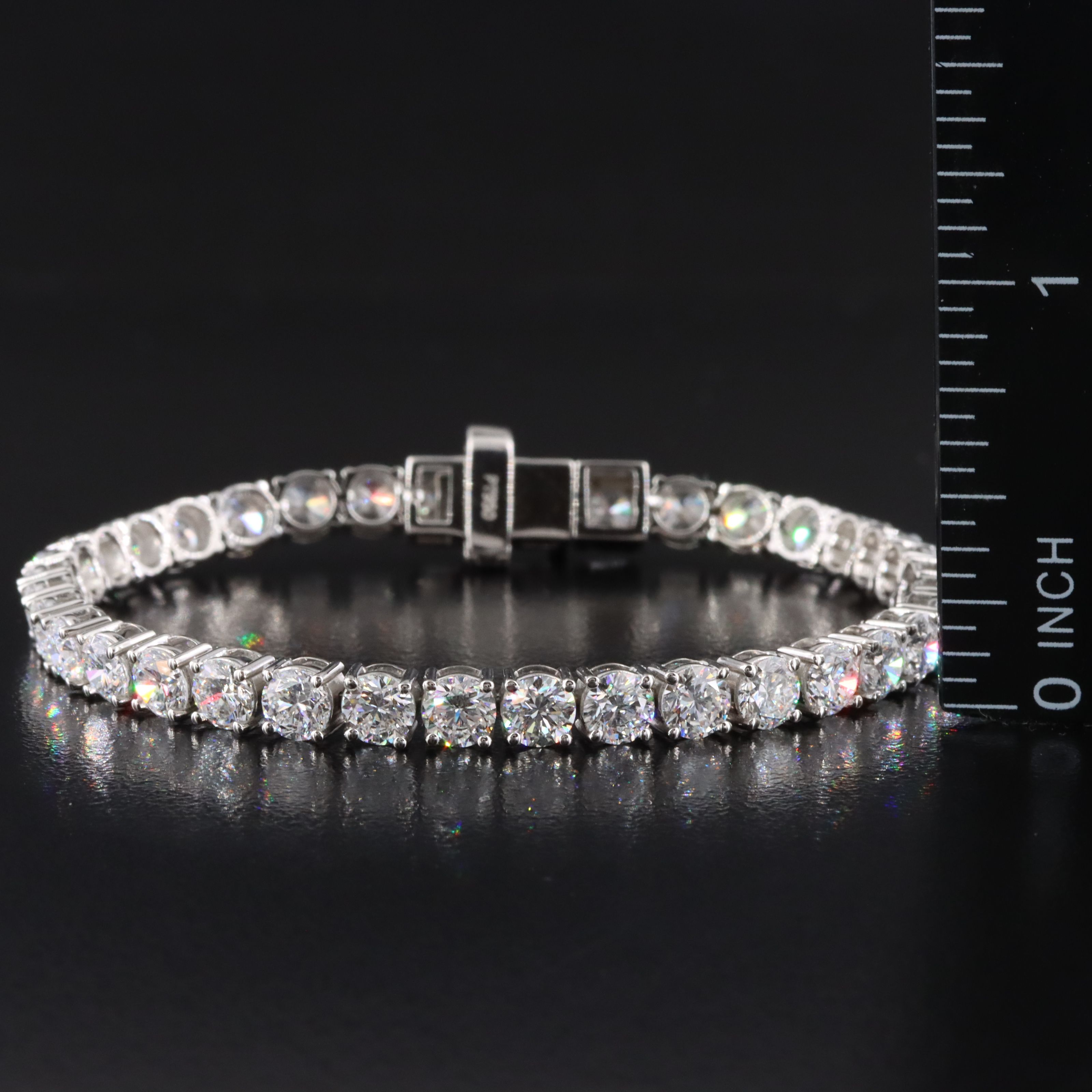 Platinum 12.26 CTW Lab Grown Diamond Line Bracelet