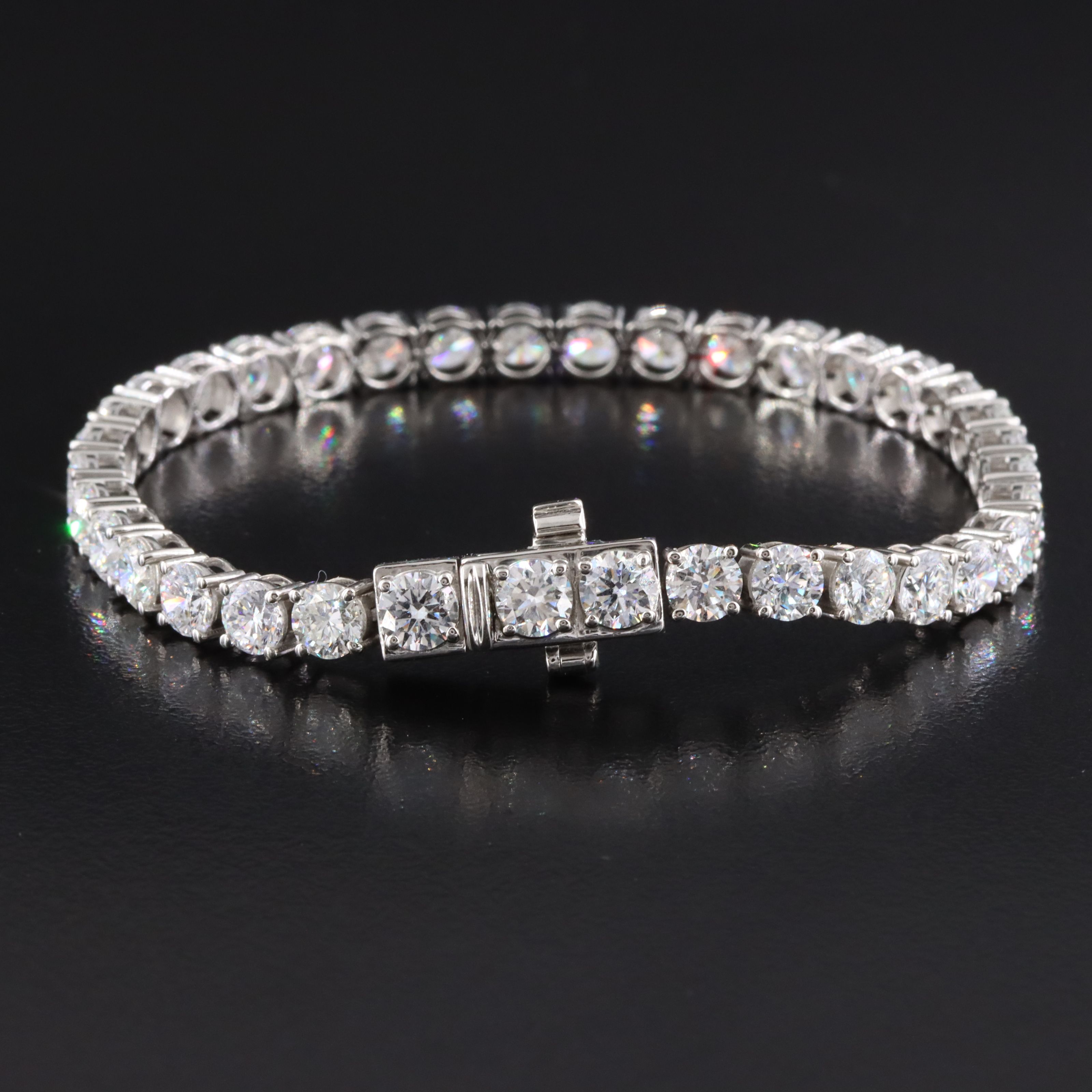 Platinum 12.26 CTW Lab Grown Diamond Line Bracelet