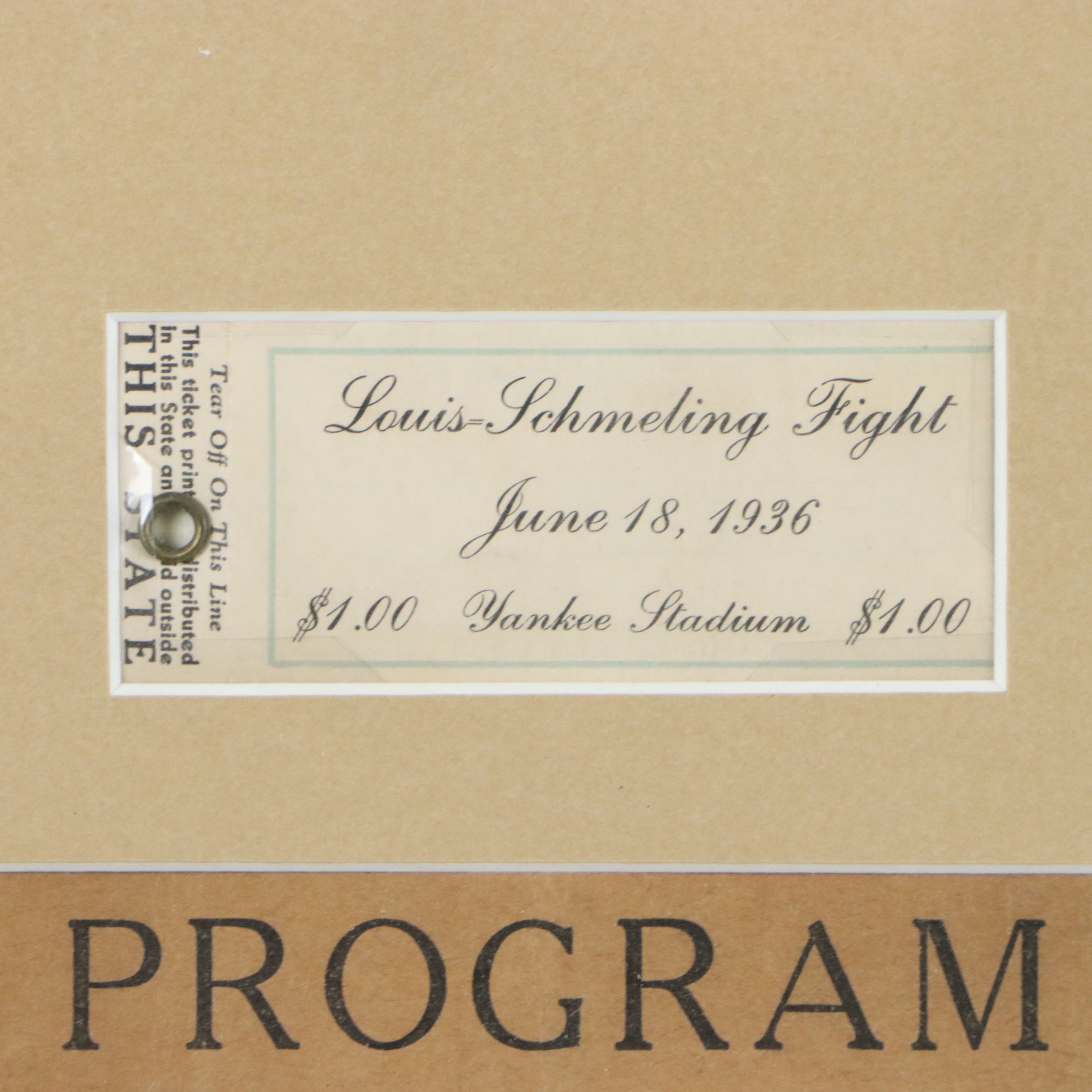 1936-1938 Joe Louis vs. Max Schmeling Boxing Match Program, Ticket and Card