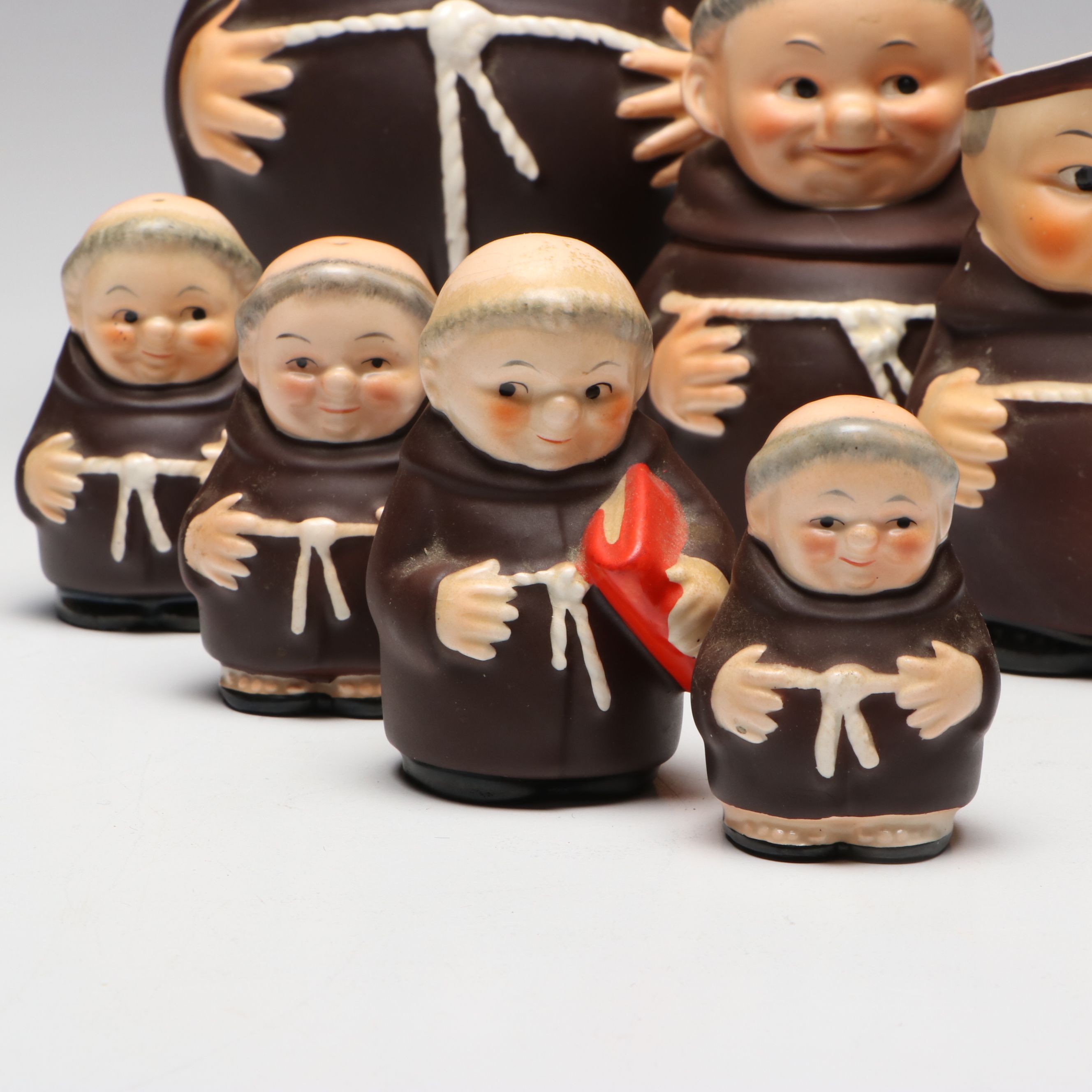 Goebel West German "Friar Tuck" Ceramic Pitcher, Shakers and More Serveware