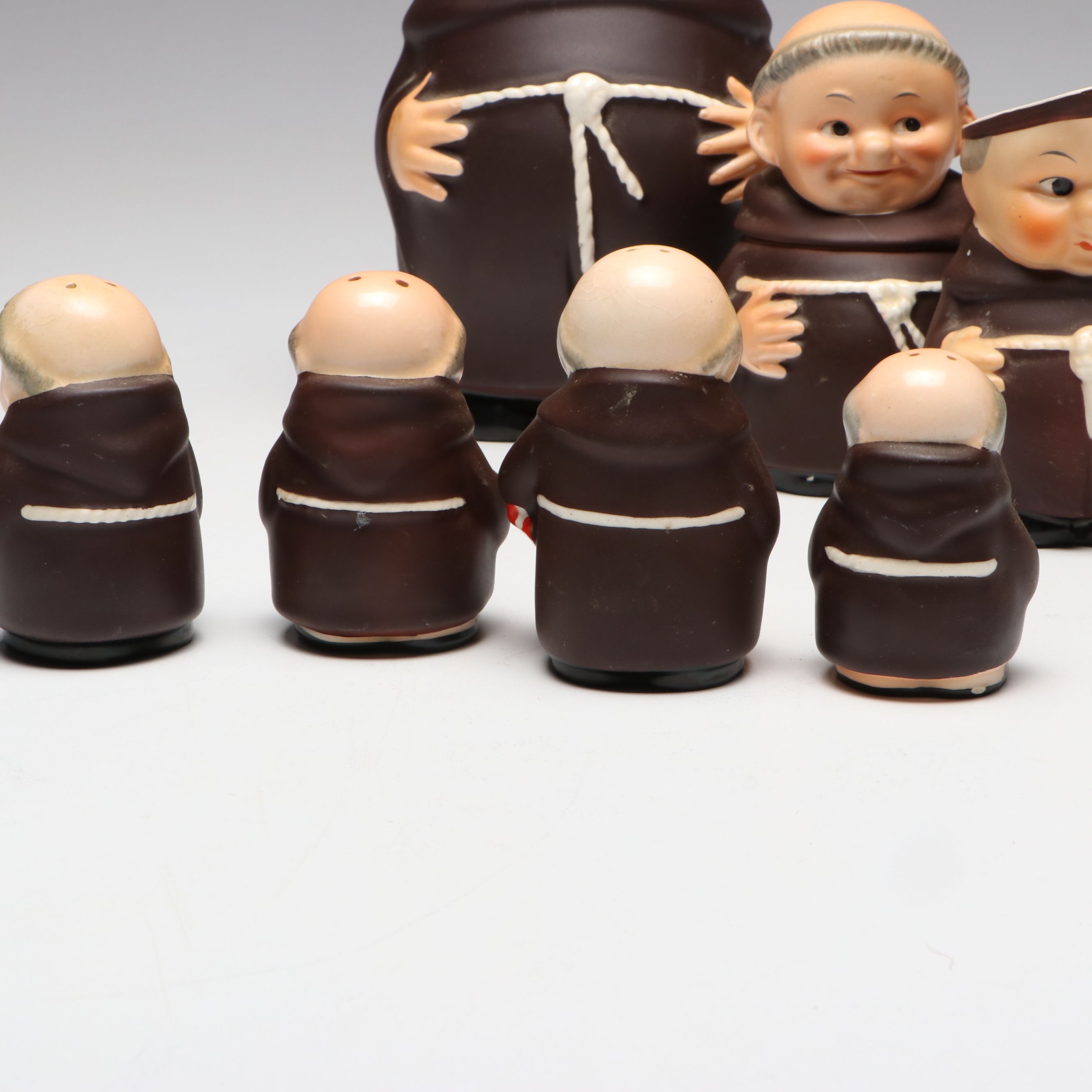 Goebel West German "Friar Tuck" Ceramic Pitcher, Shakers and More Serveware