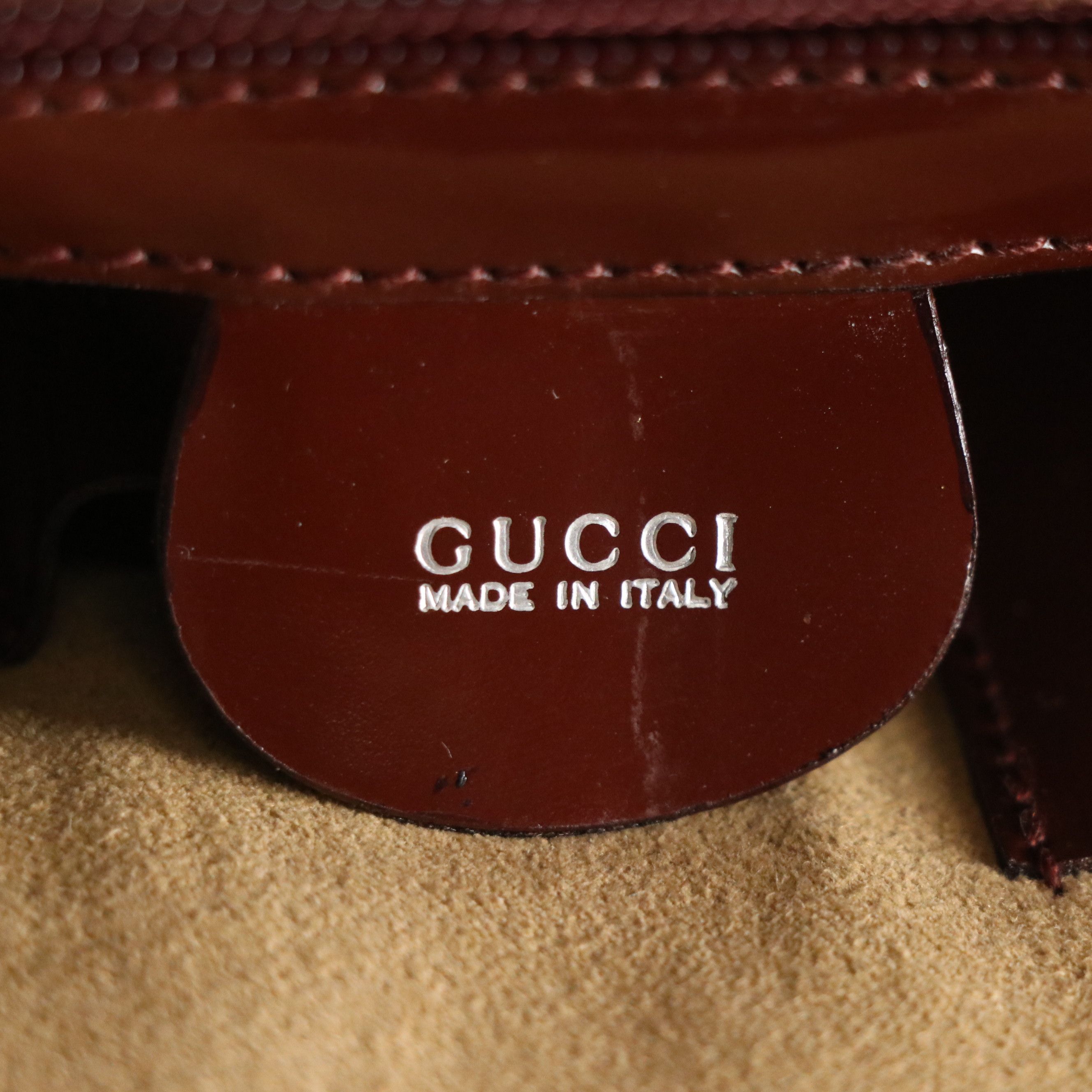 Gucci Bamboo Handle Two-Way Business Bag in Patent Leather