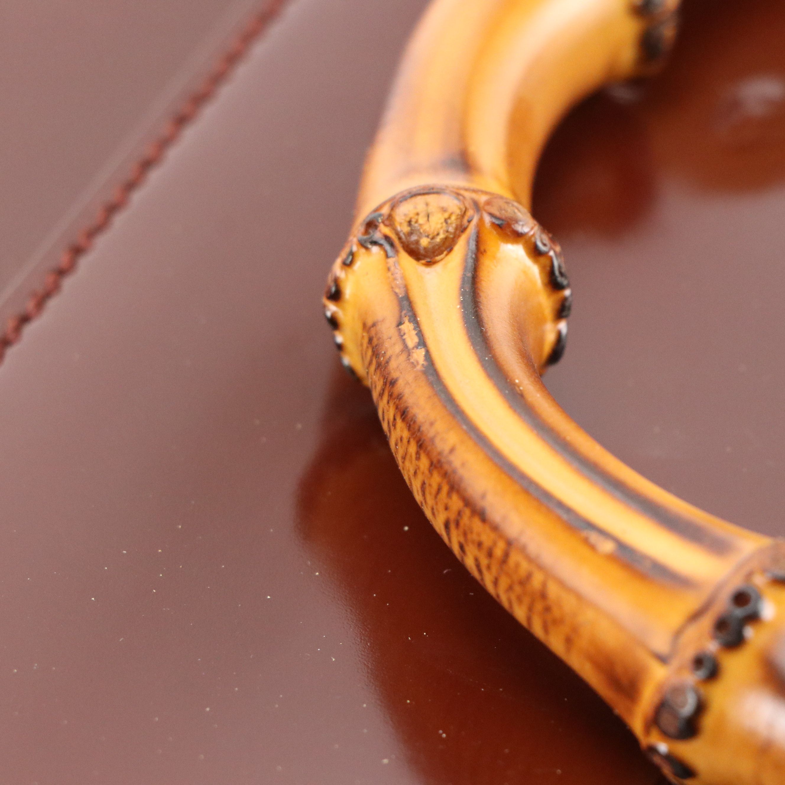 Gucci Bamboo Handle Two-Way Business Bag in Patent Leather