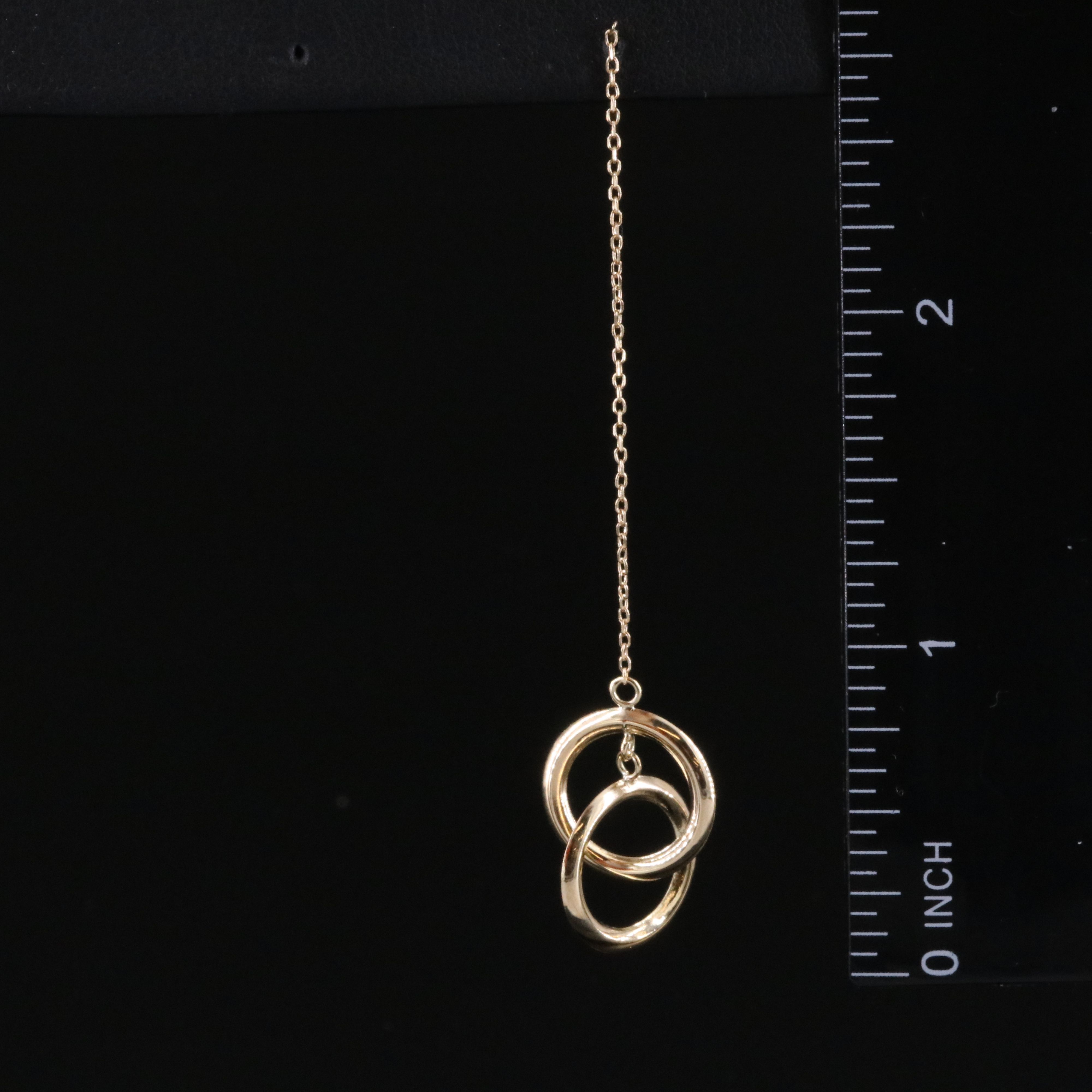 14K Interlocking Circle Threader Earrings