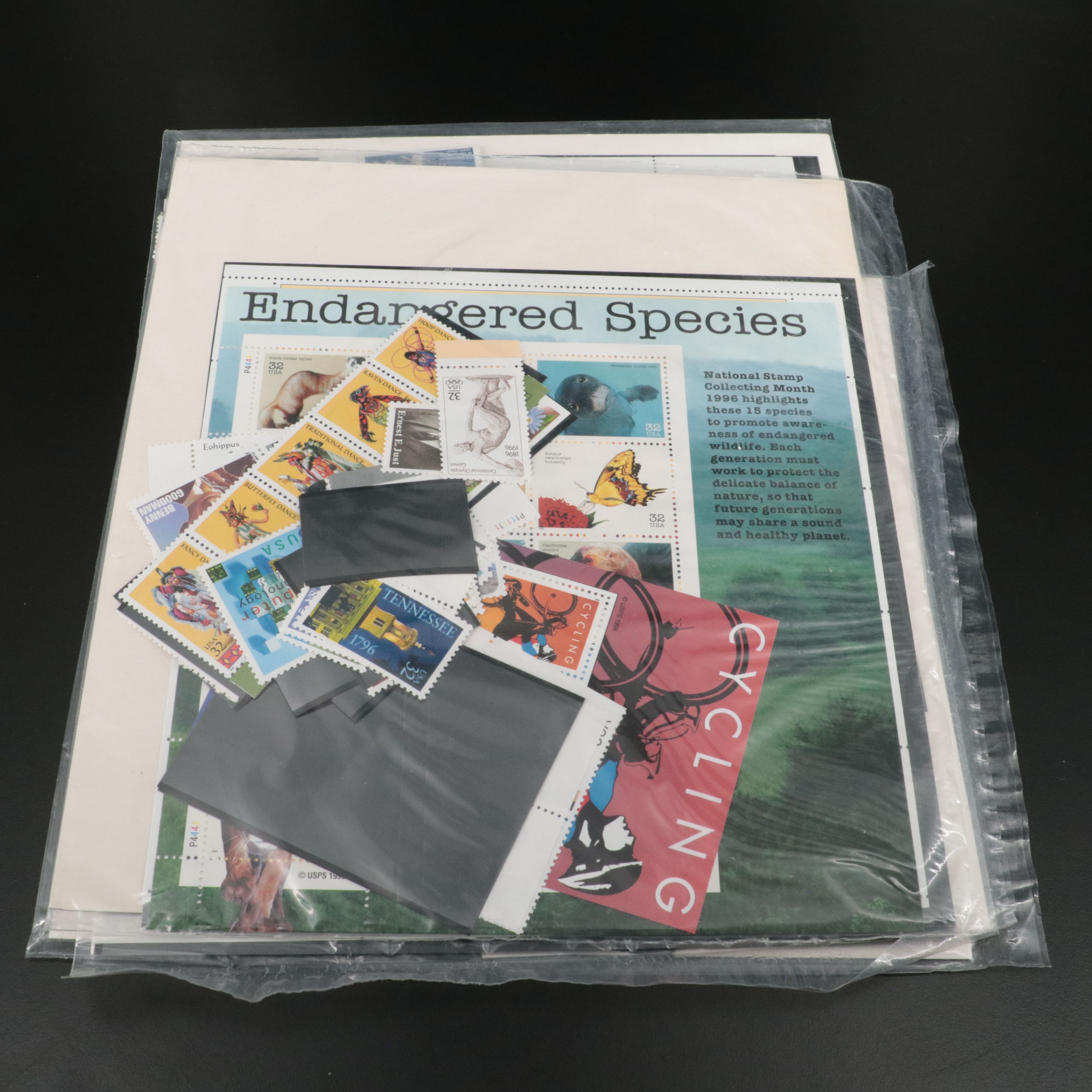 Seven Sets of Mint Condition U.S. Commemorative Postage Stamps, 1990s